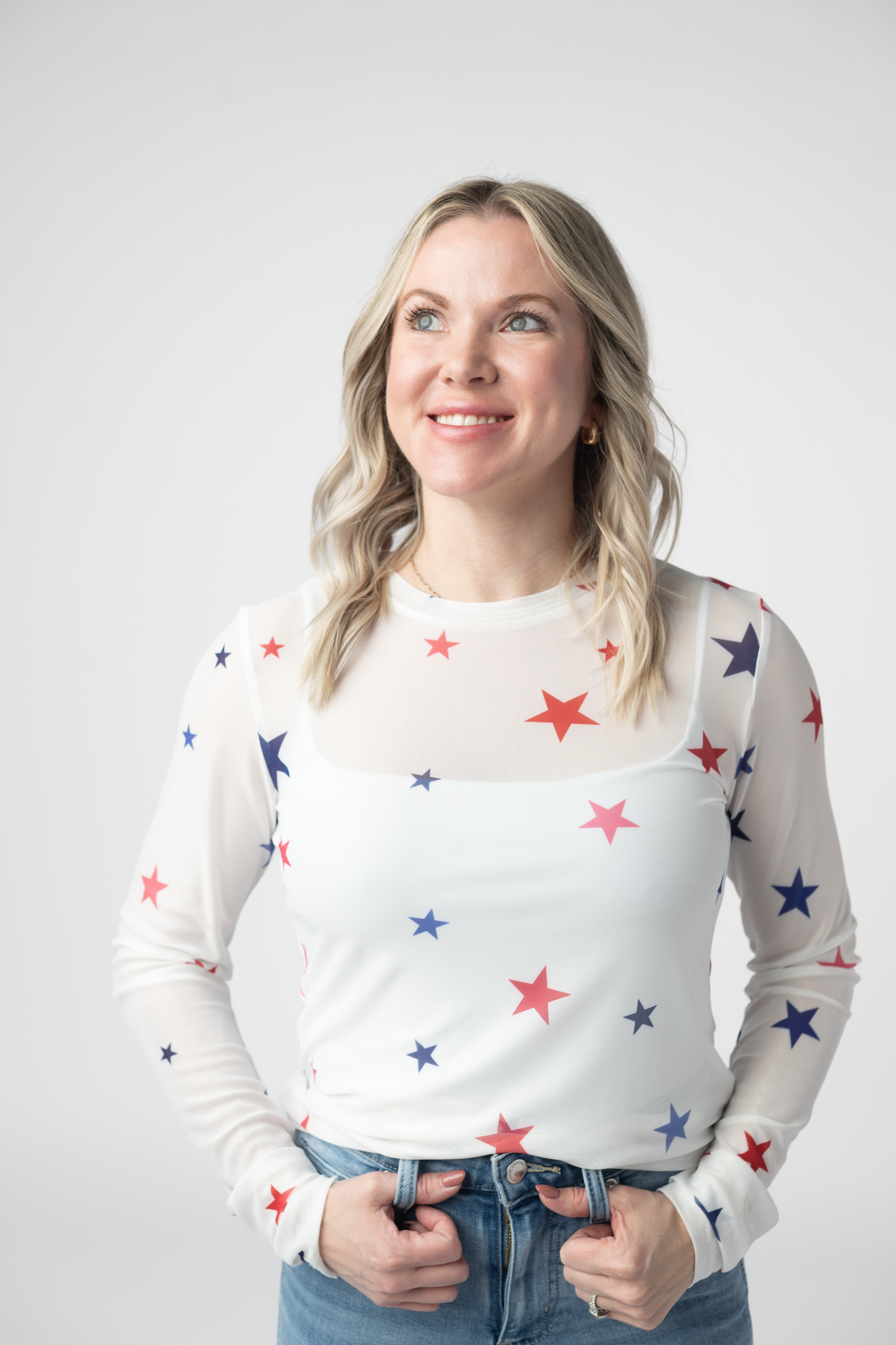 IN STOCK Mesh Long Sleeve Top - Stars