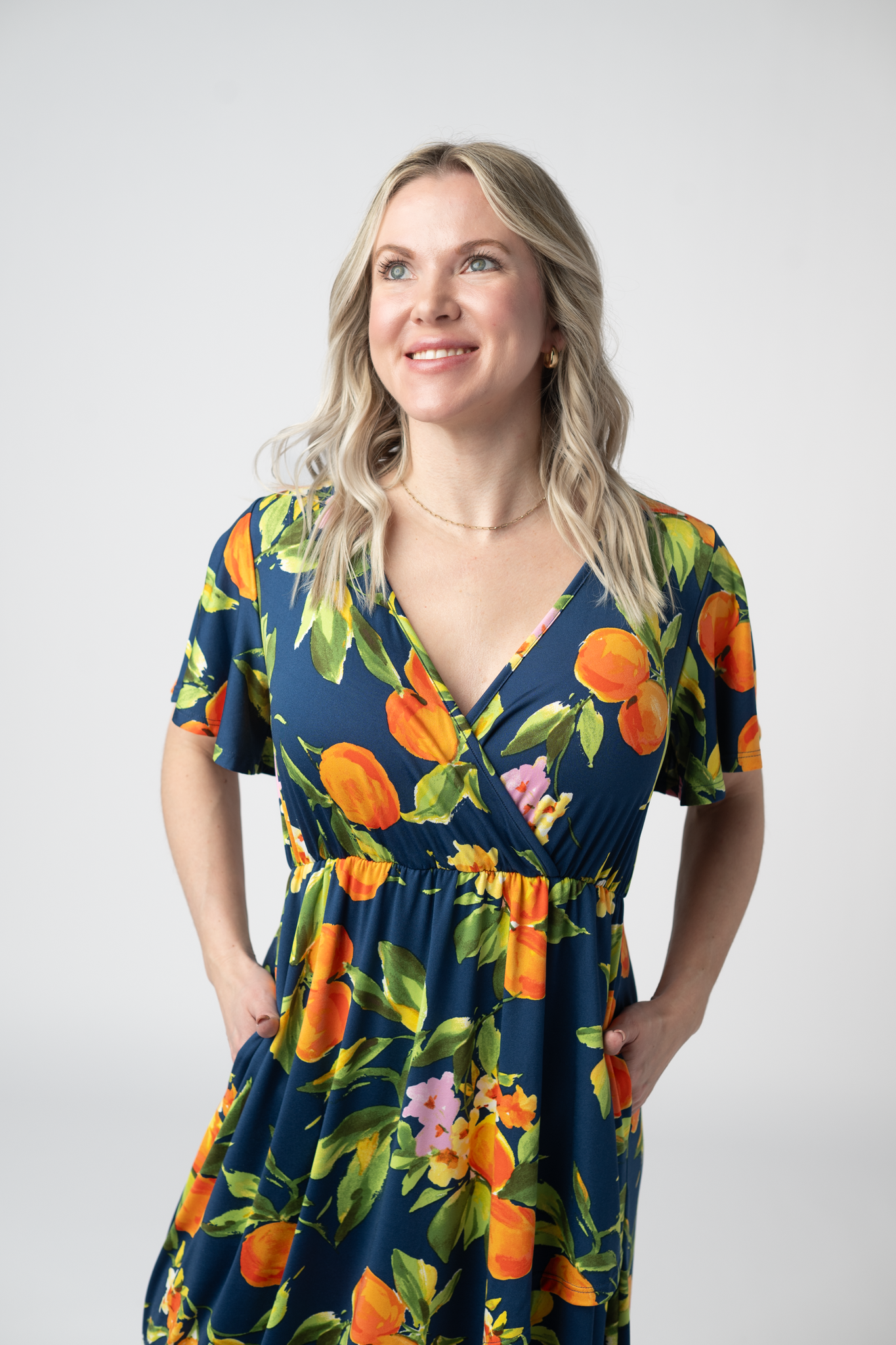 IN STOCK Harley High-Low Dress - Navy Citrus