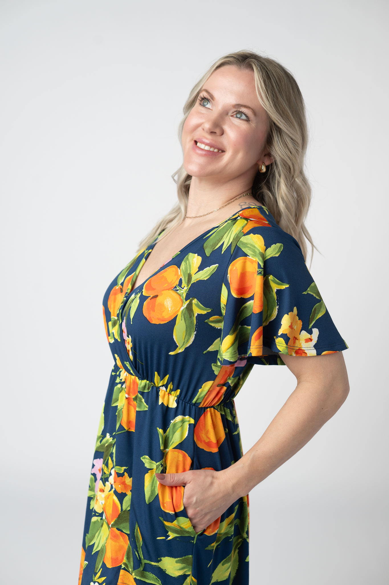 IN STOCK Harley High-Low Dress - Navy Citrus