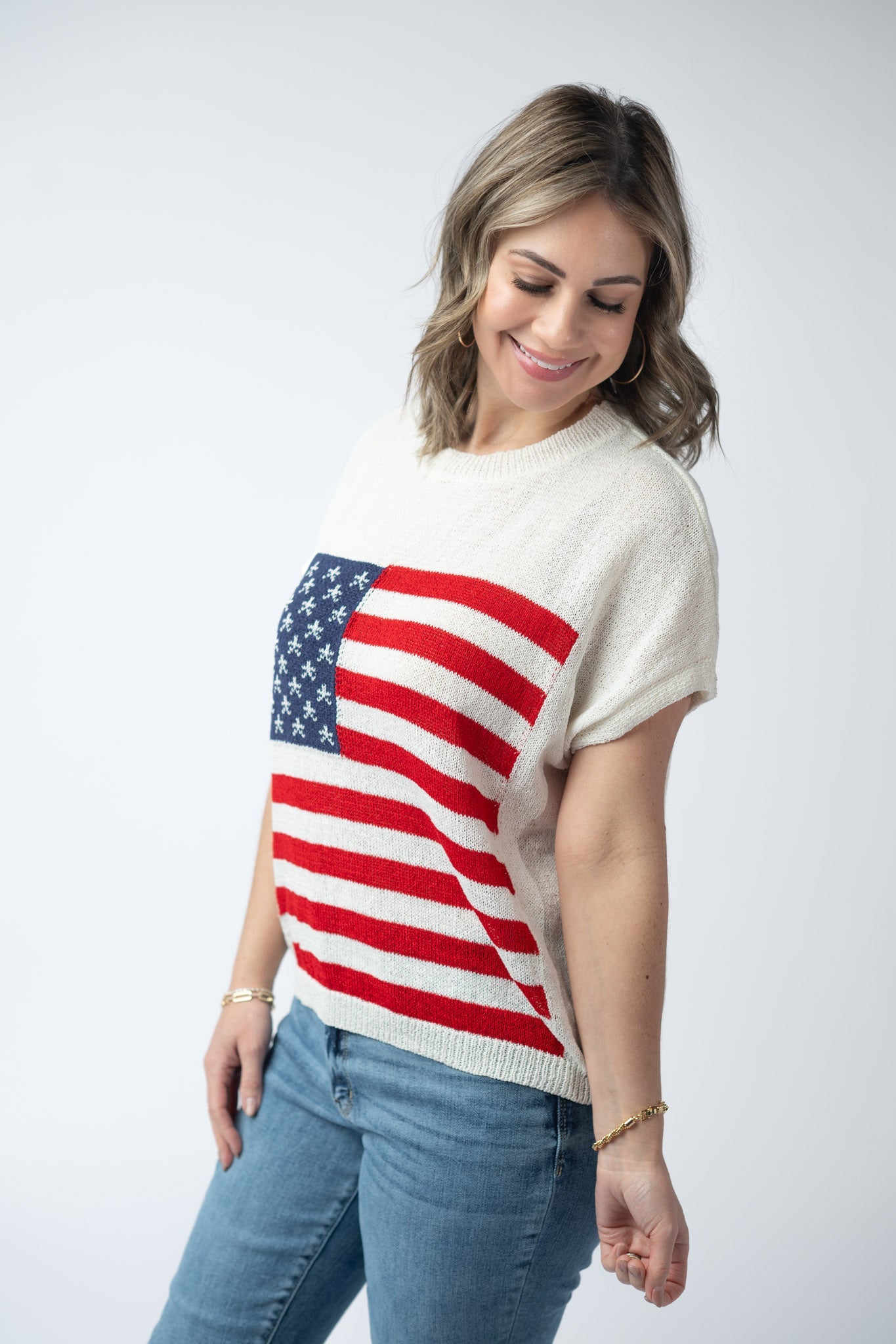 IN STOCK American Flag Open Knit Top