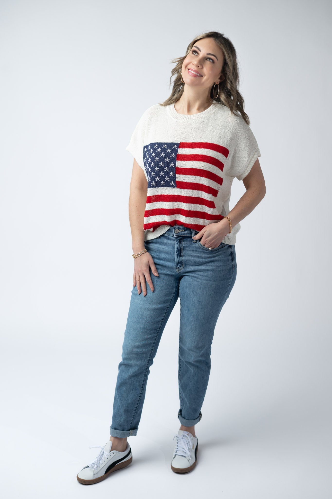 IN STOCK American Flag Open Knit Top