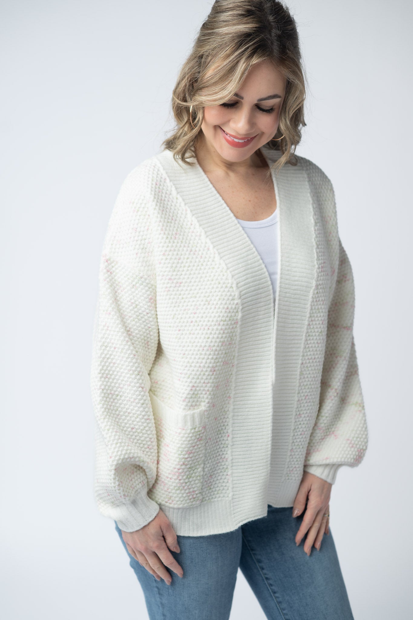 IN STOCK Kinsley Cardigan - Pink and Green Mix
