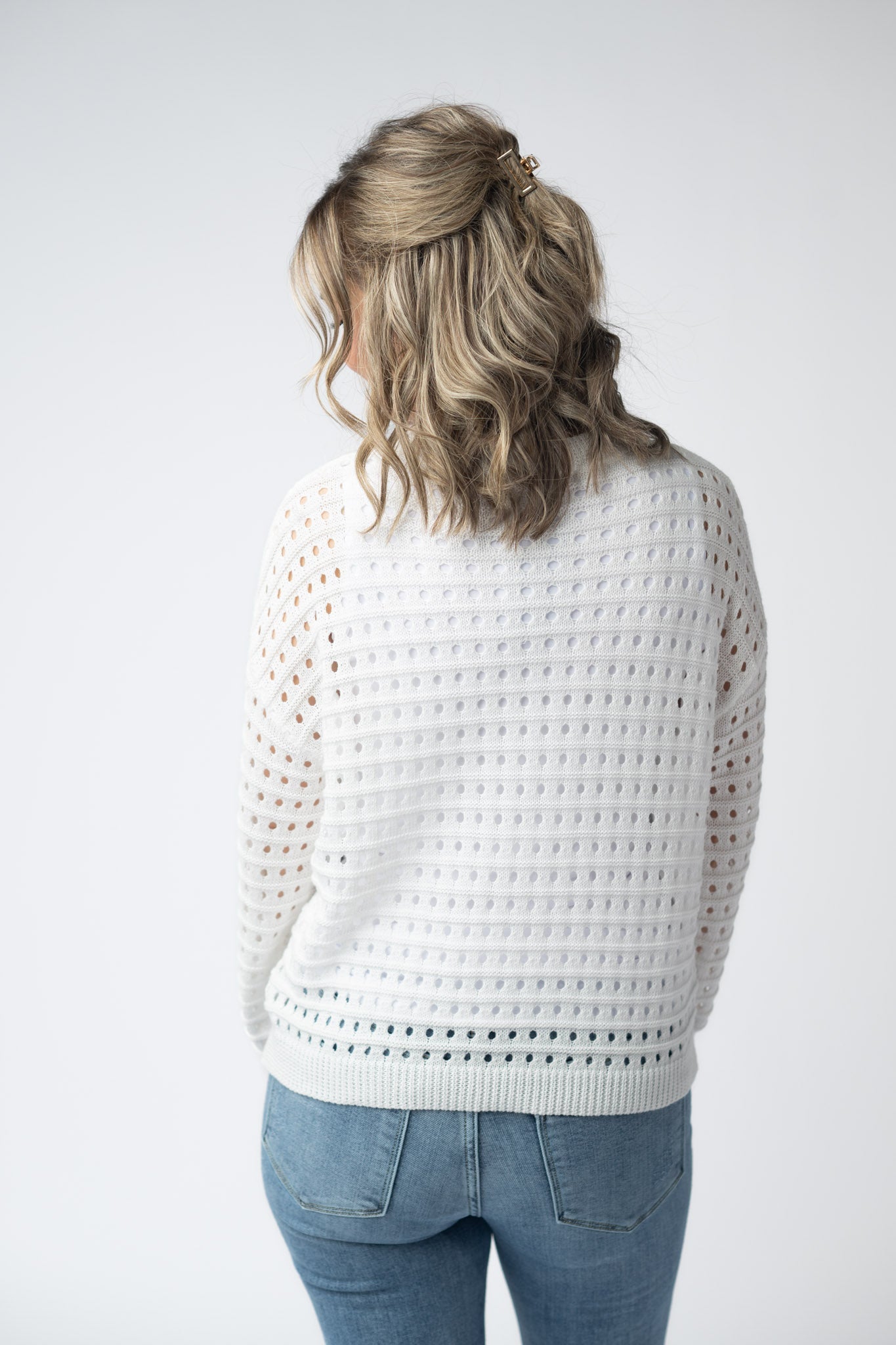 IN STOCK USA Sequin Flag Open Knit Pullover