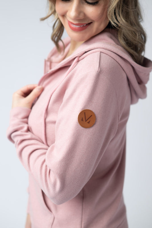 IN STOCK Fullzip Hoodie - Dusty Pink