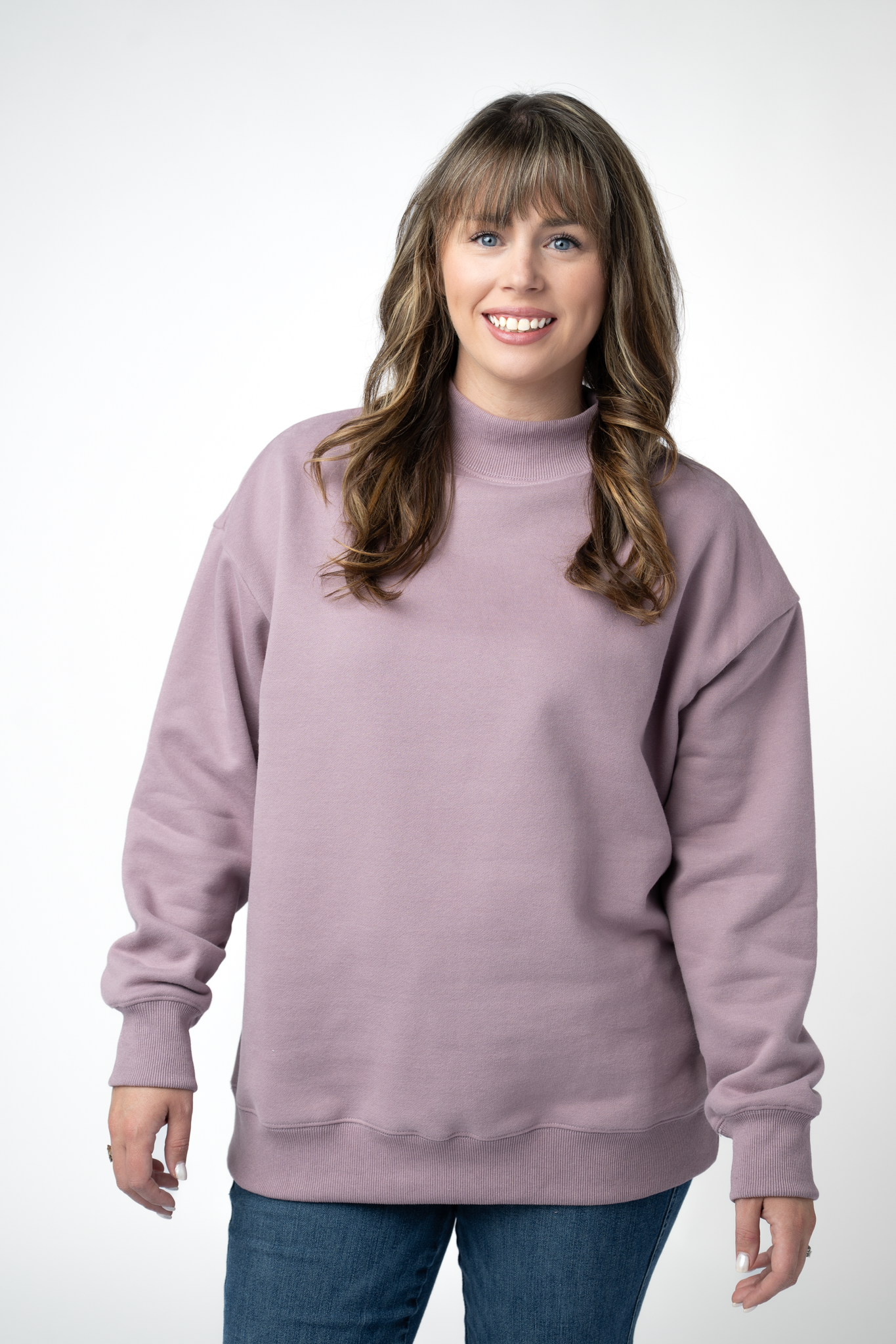 IN STOCK Marley Mock Neck Sweatshirt - Mauve