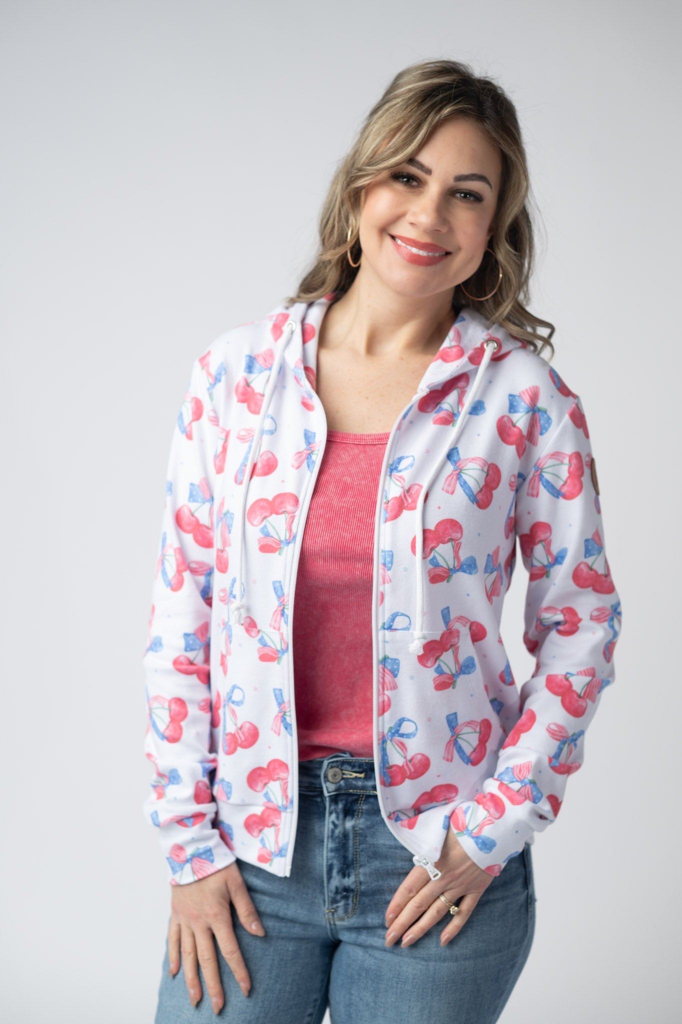 IN STOCK Fullzip Hoodie - Patriotic Cherries