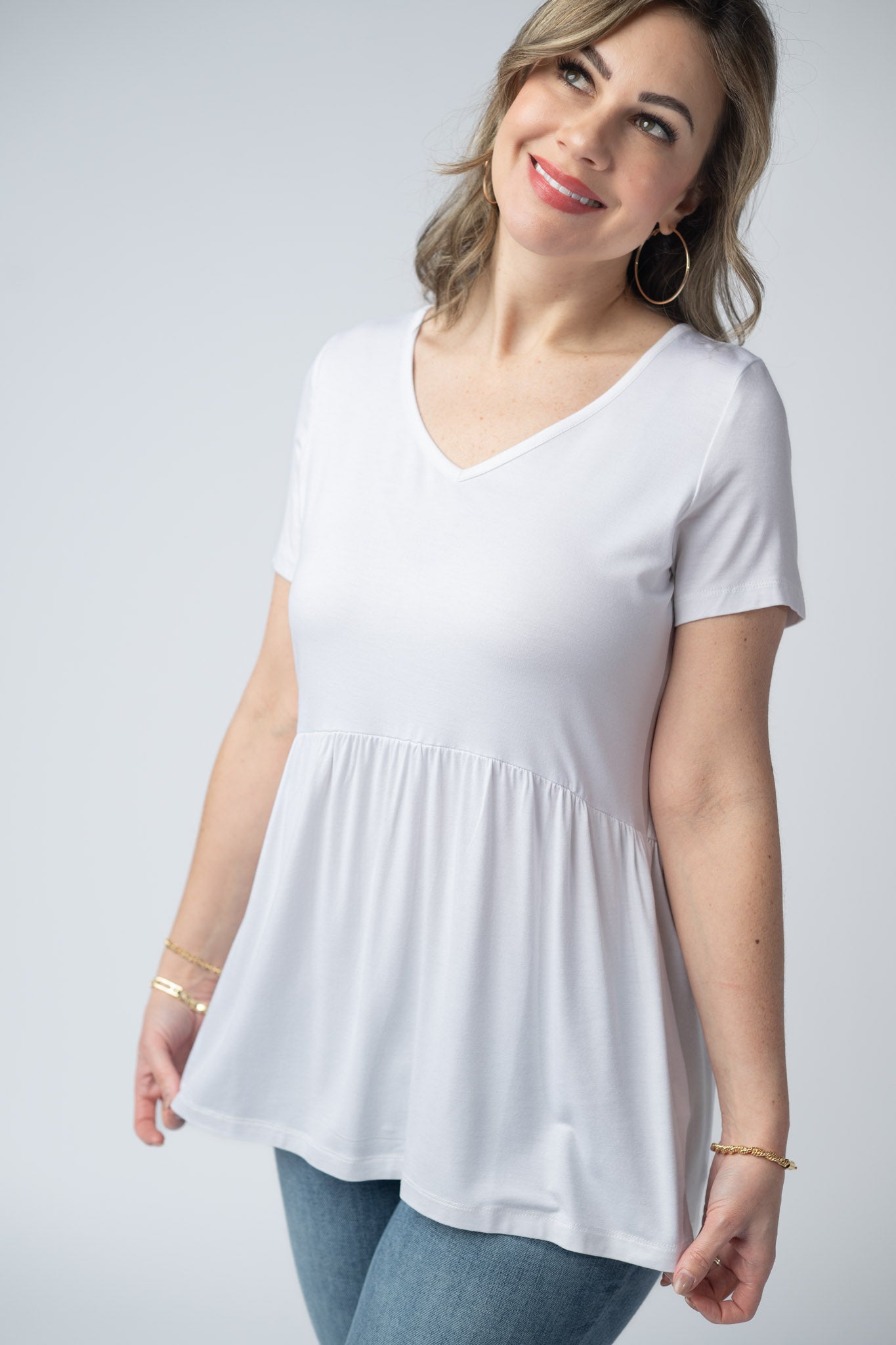 IN STOCK Sarah Ruffle Top - White