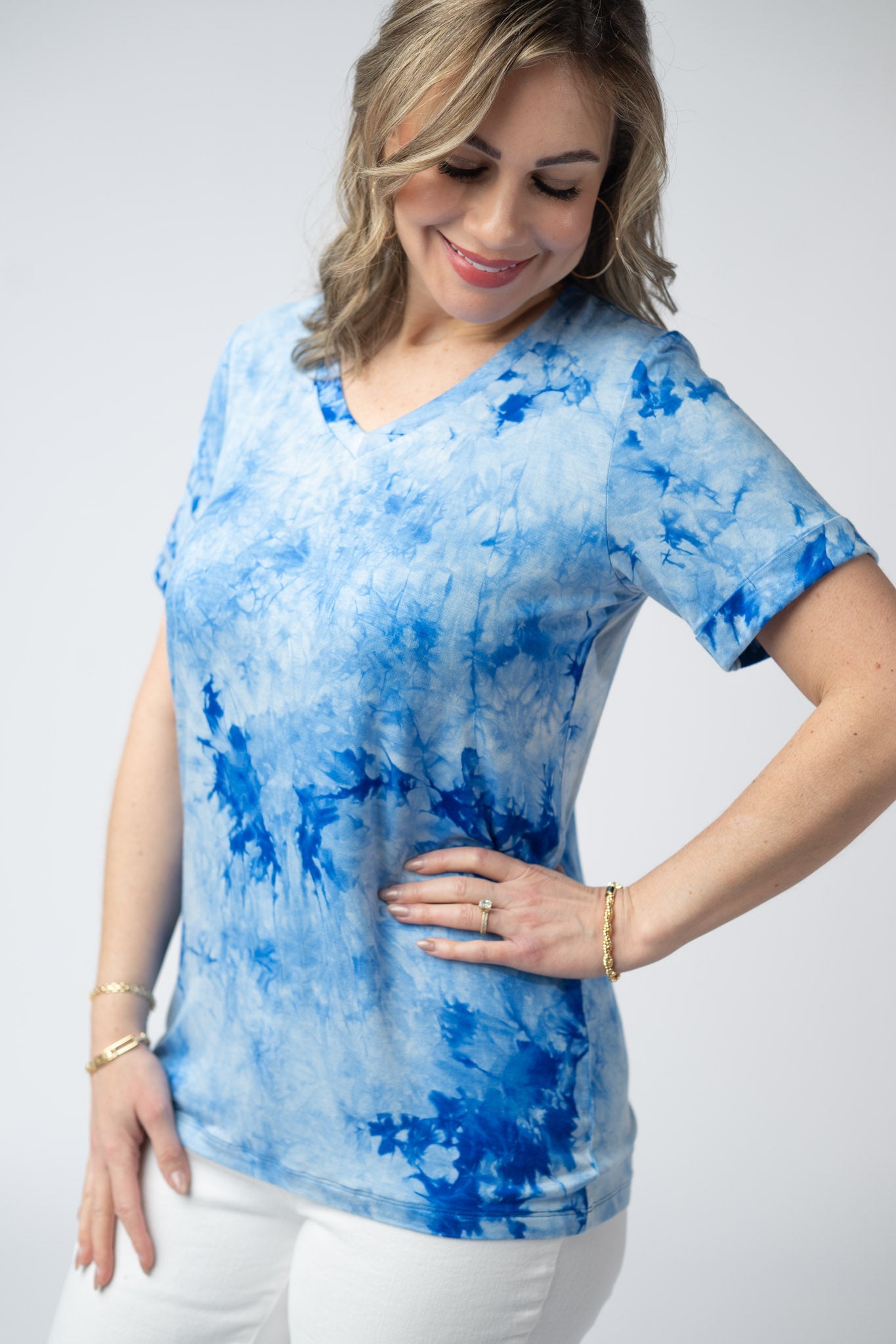IN STOCK Sophie Top - Blue Tie Dye