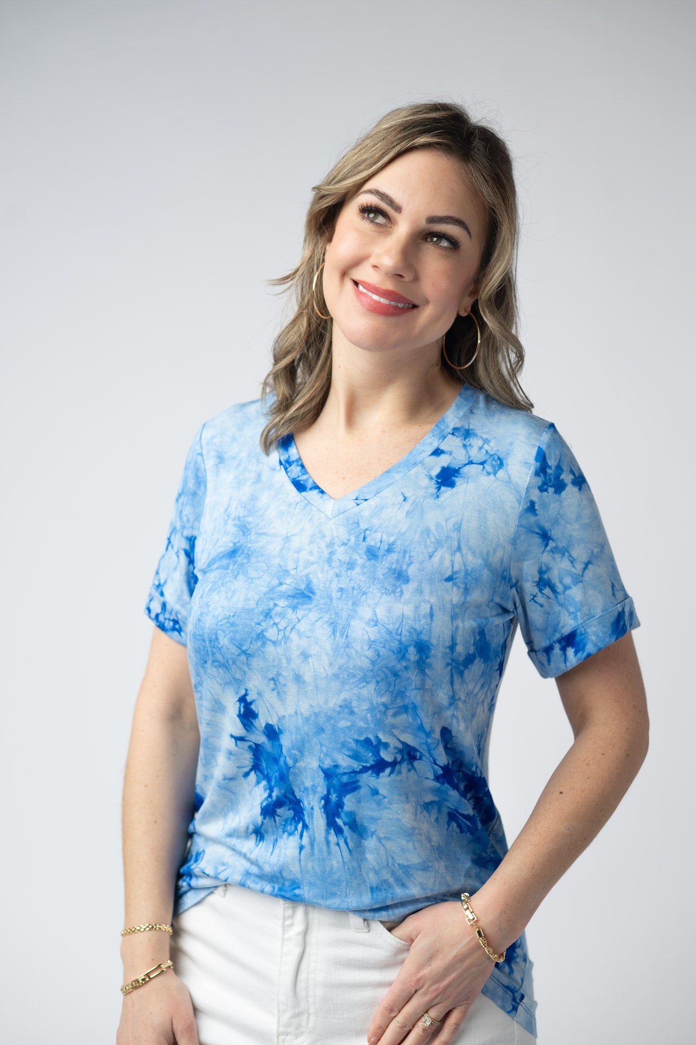 IN STOCK Sophie Top - Blue Tie Dye