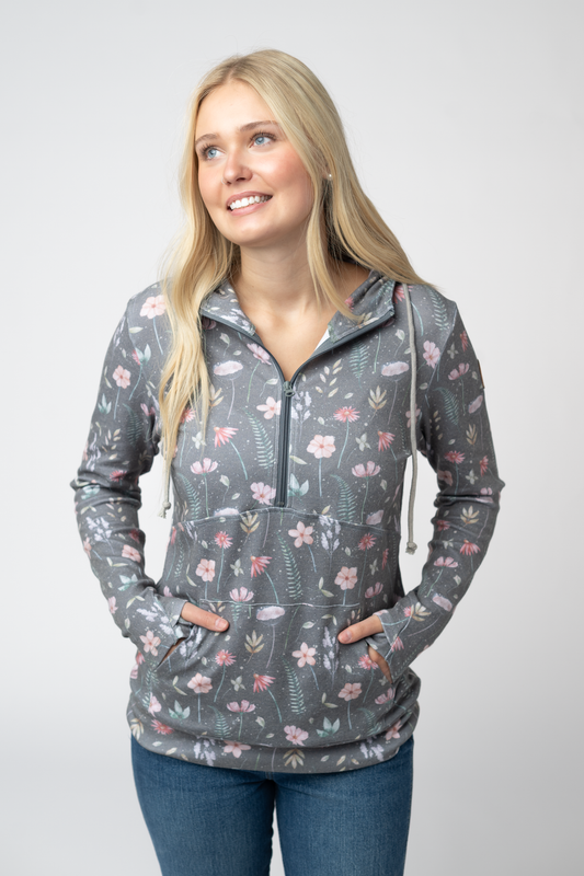 IN STOCK HalfZip Hoodie - Wildflower Meadow