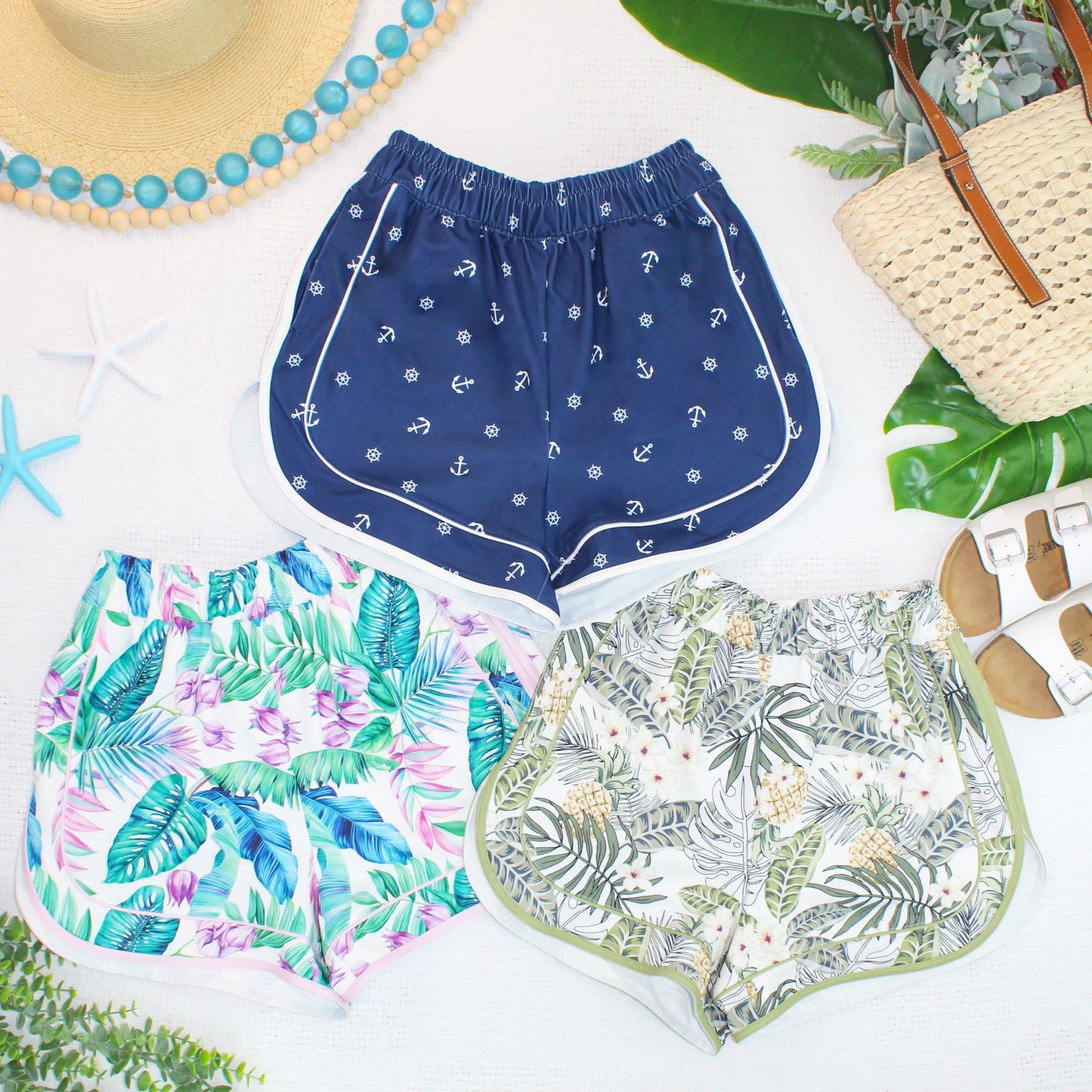 IN STOCK Dolphin Shorts - Tropical Leaf