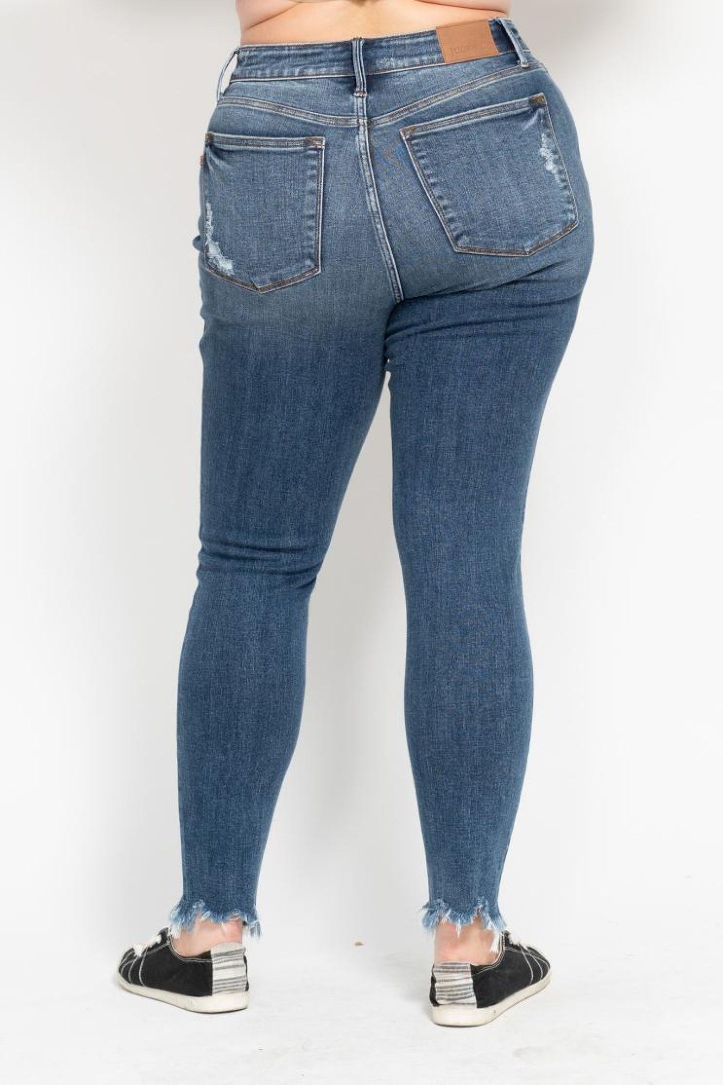 Judy Blue Shark Bite Hem High Waist Skinny Jeans