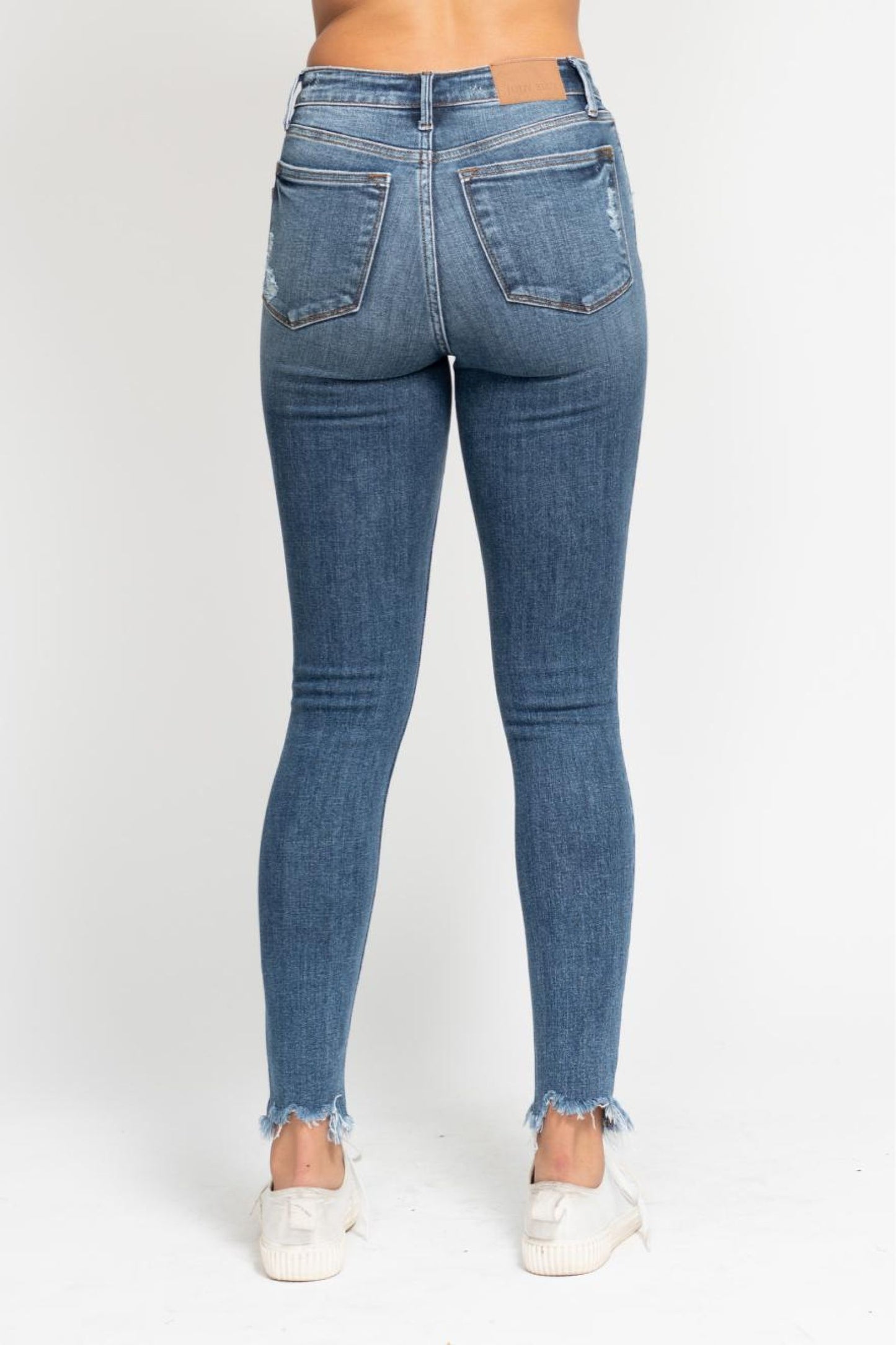 Judy Blue Shark Bite Hem High Waist Skinny Jeans
