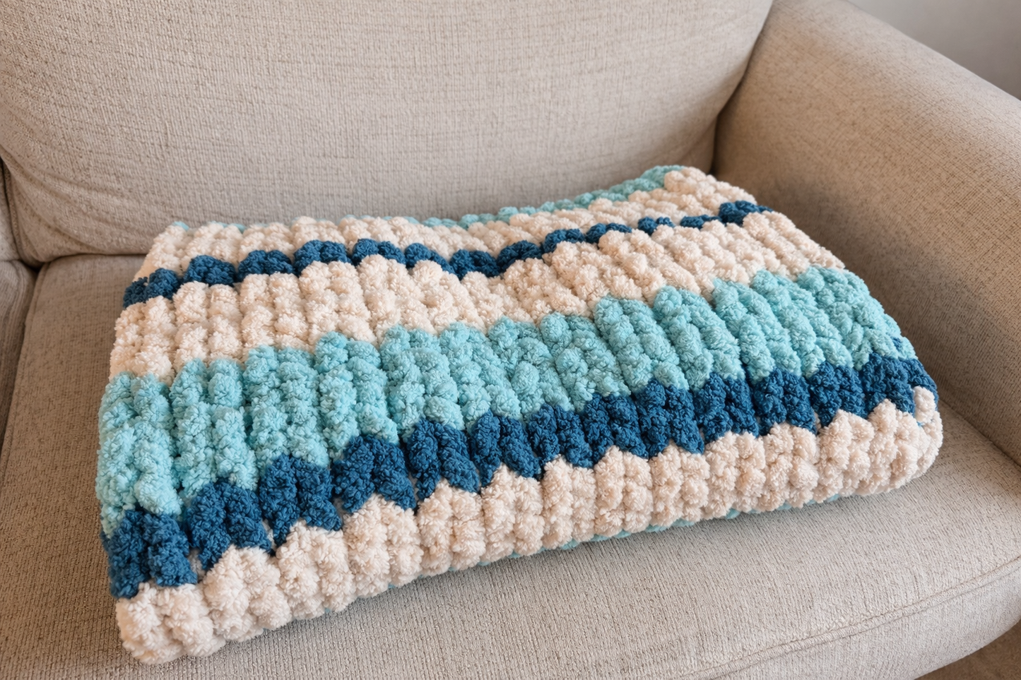Sea Glass Horizon Chunky Chenille Throw