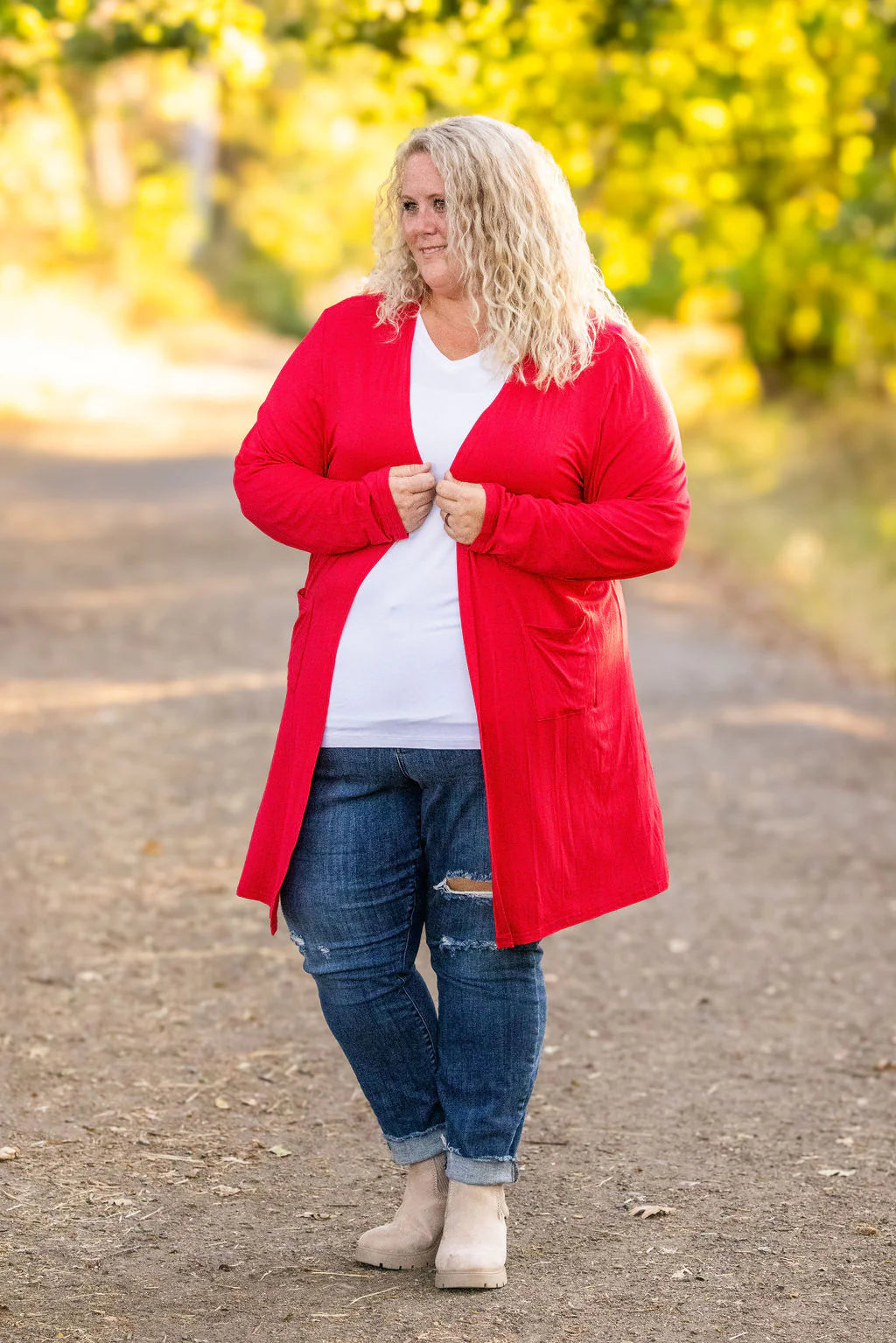 Michelle Mae Red Classic Cardigan