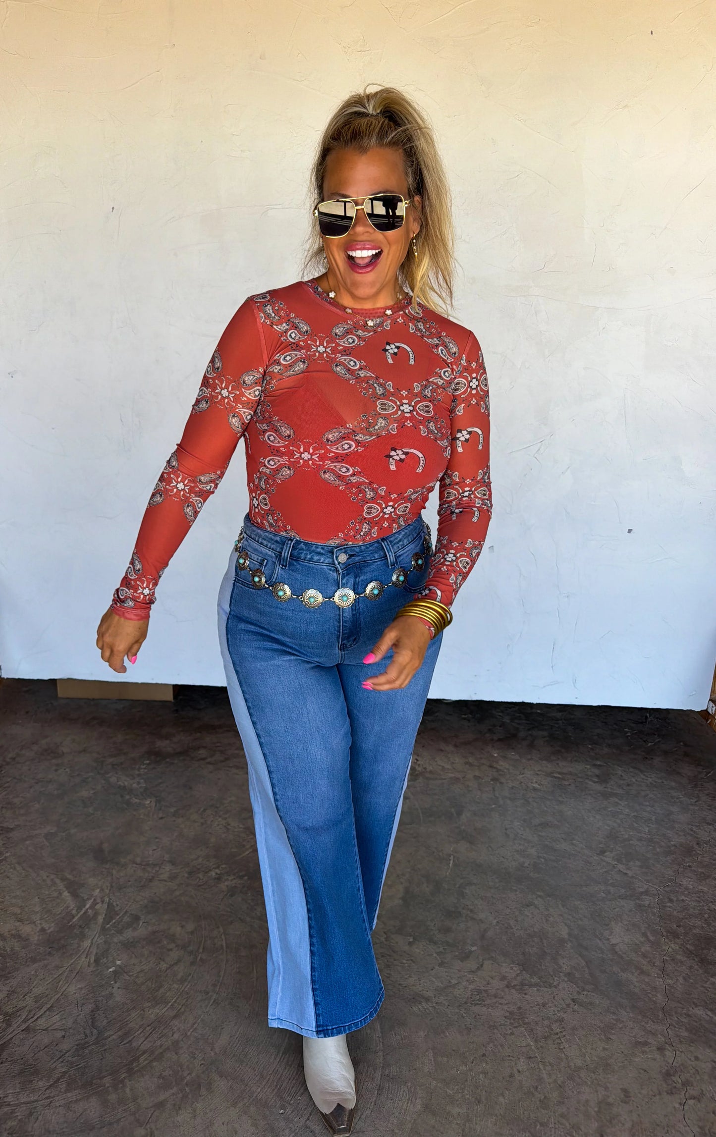 PREORDER- TWO TONE DENIM JEANS