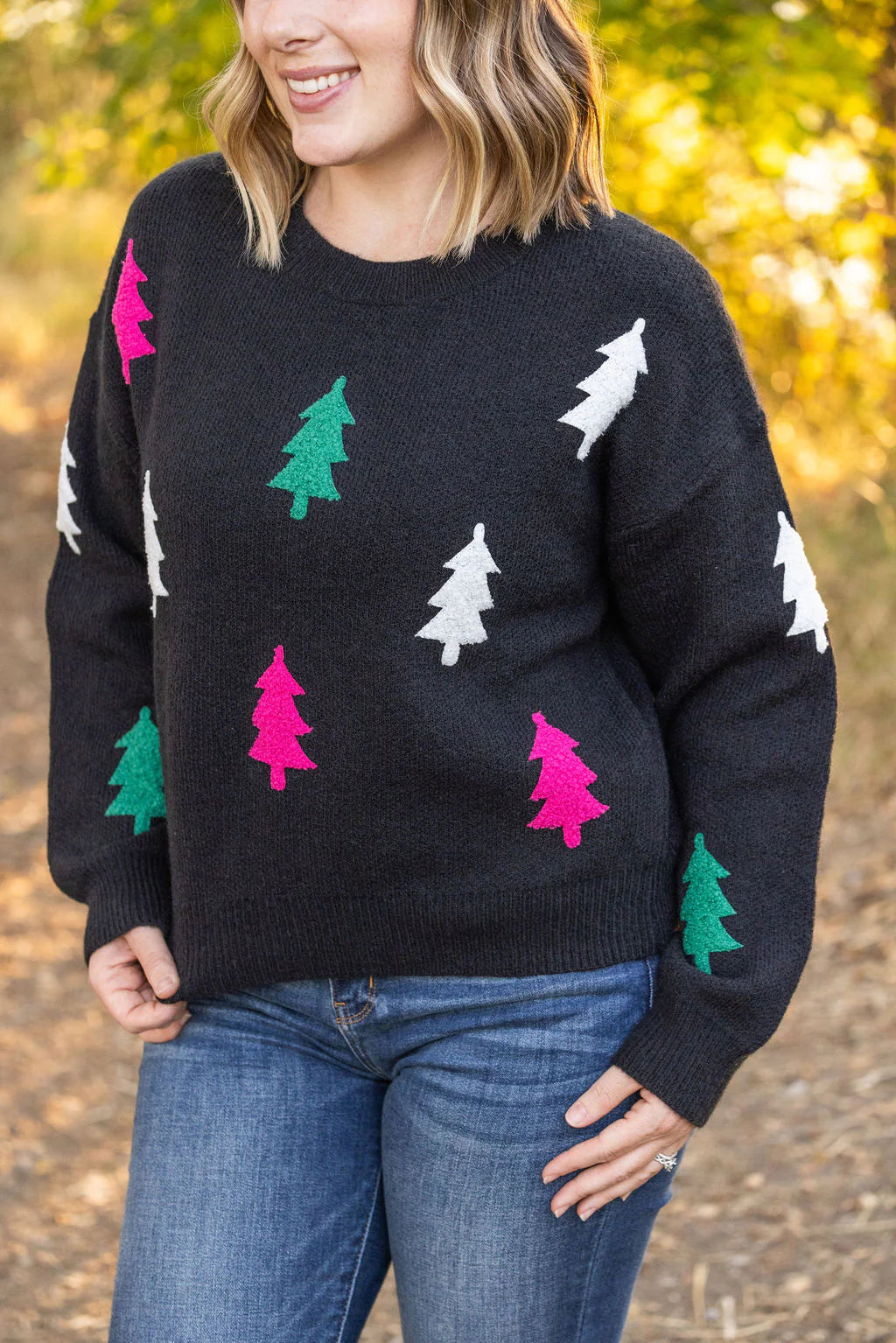 Michelle Mae Festive Bright Trees Sweater