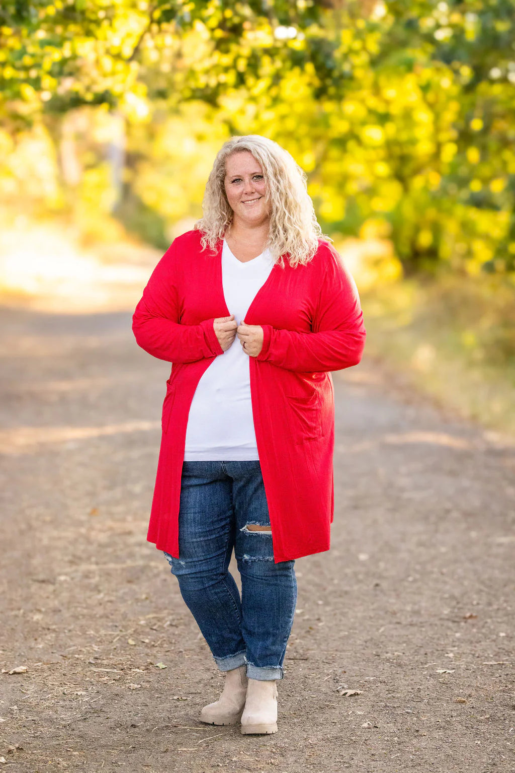 Michelle Mae Red Classic Cardigan