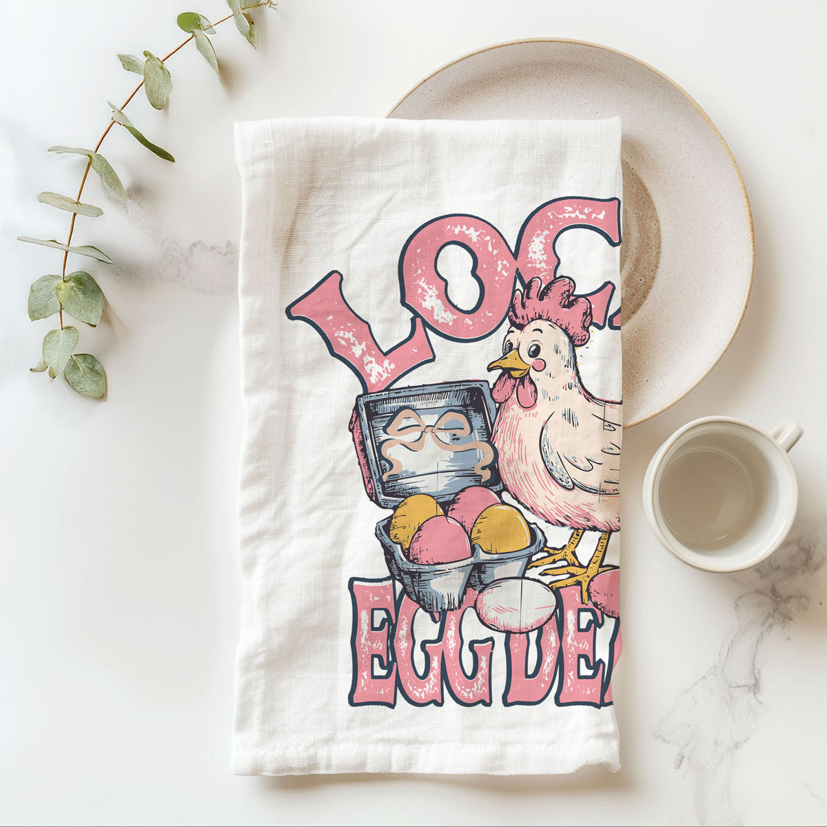 Wholesale Egg dealer dish towel chicken farm humor design
Chicken keeper kitchen towel local egg dealer Easter
Farm life humor kitchen towel chicken eggs spring
Funny Easter kitchen towel chicken egg dealer design