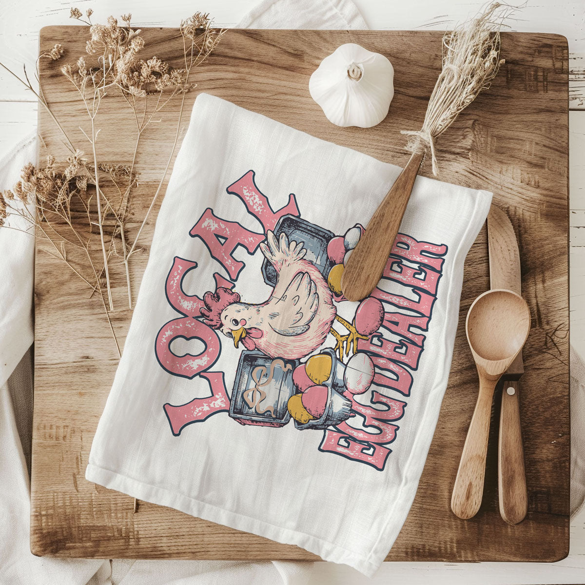 Retro farm kitchen towel chicken egg dealer humor
Farmhouse lifestyle Easter towel chicken eggs funny
Vintage country humor kitchen towel chicken egg dealer
Cottage style farm Easter towel chicken eggs design
