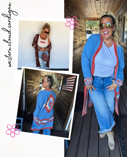PREORDER- WESTERN CLOUD CARDIGAN