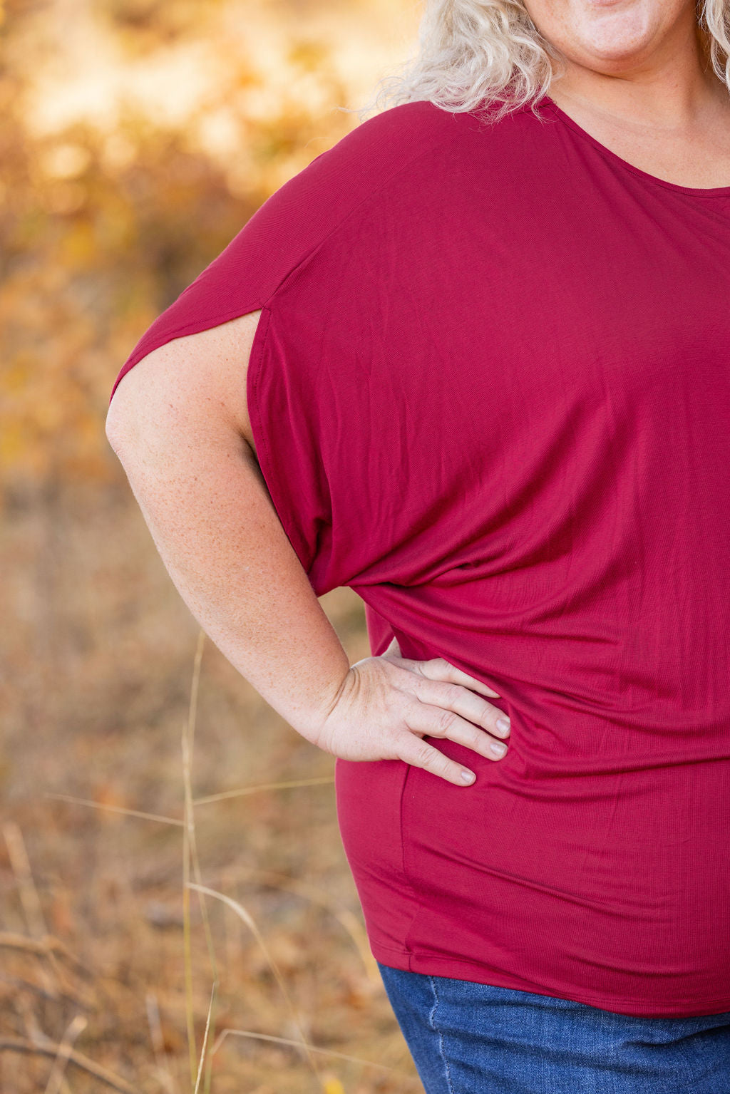 IN STOCK Darcy Dolman Top - Burgundy