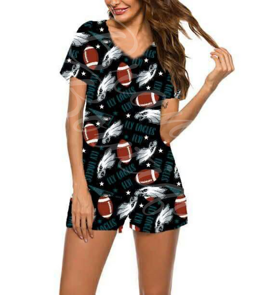 Eagles Inspired Shorts PJ Set