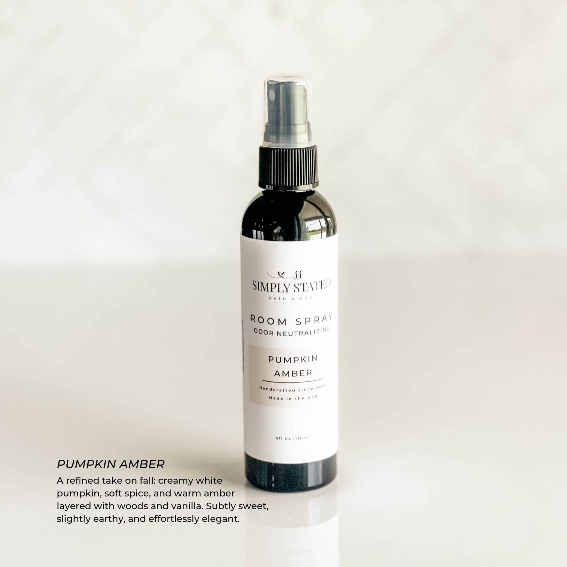 Pumpkin Amber Room Spray with refined fall fragrance and creamy white pumpkin notes