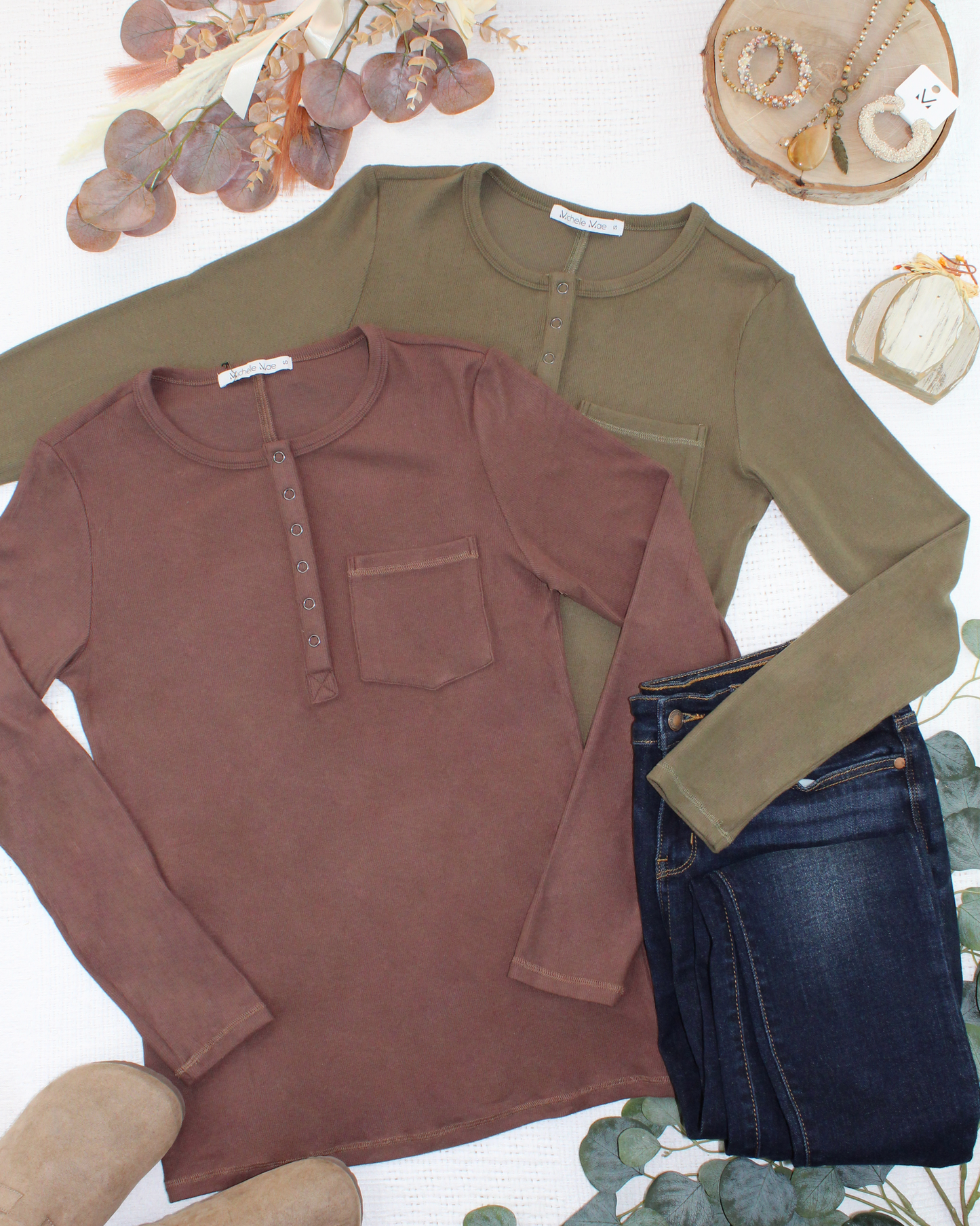 IN STOCK Georgia Long Sleeve Top - Brown