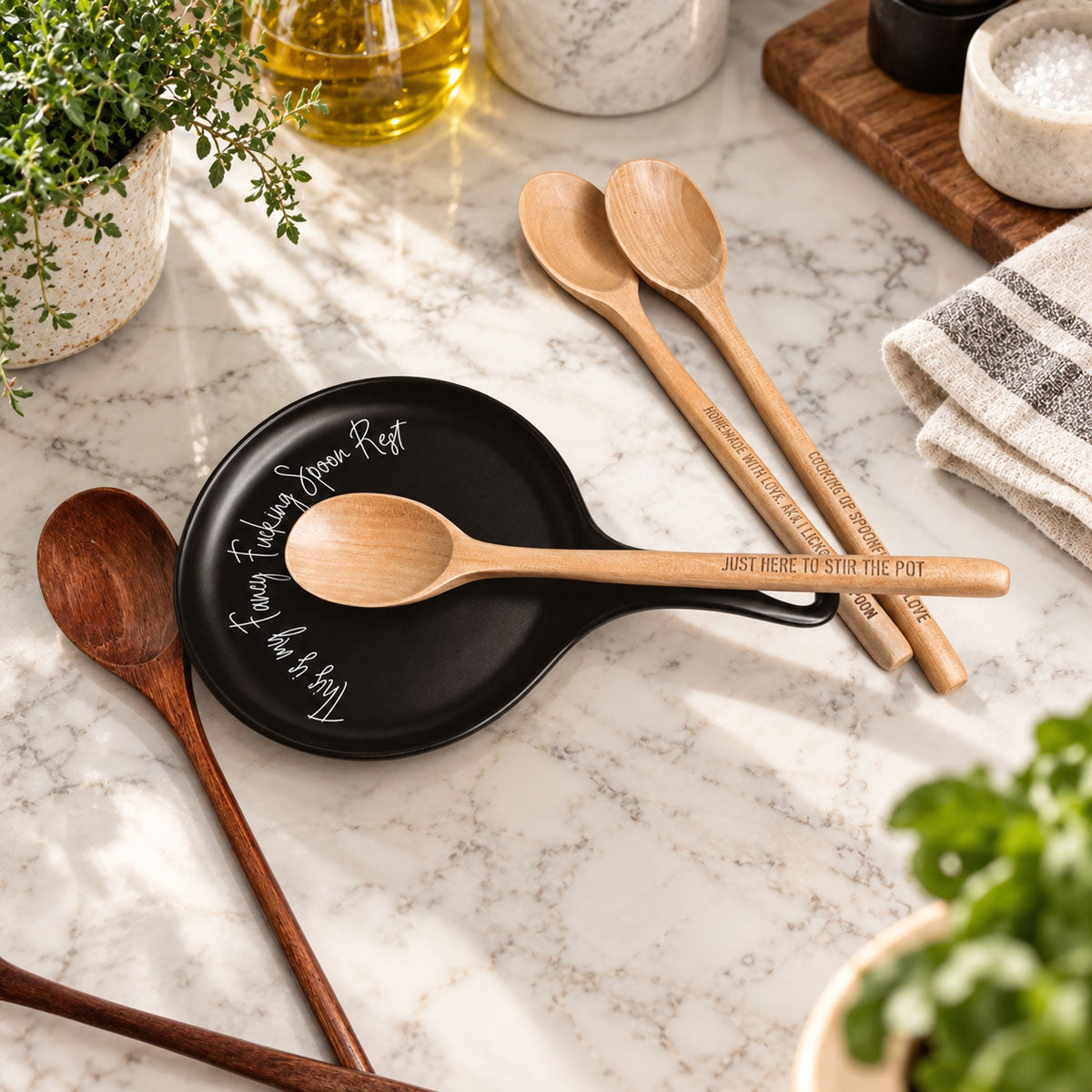 Cook humor bundle
Kitchen therapy gift
Housewarming luxury
Special occasion kitchen
Statement piece gift