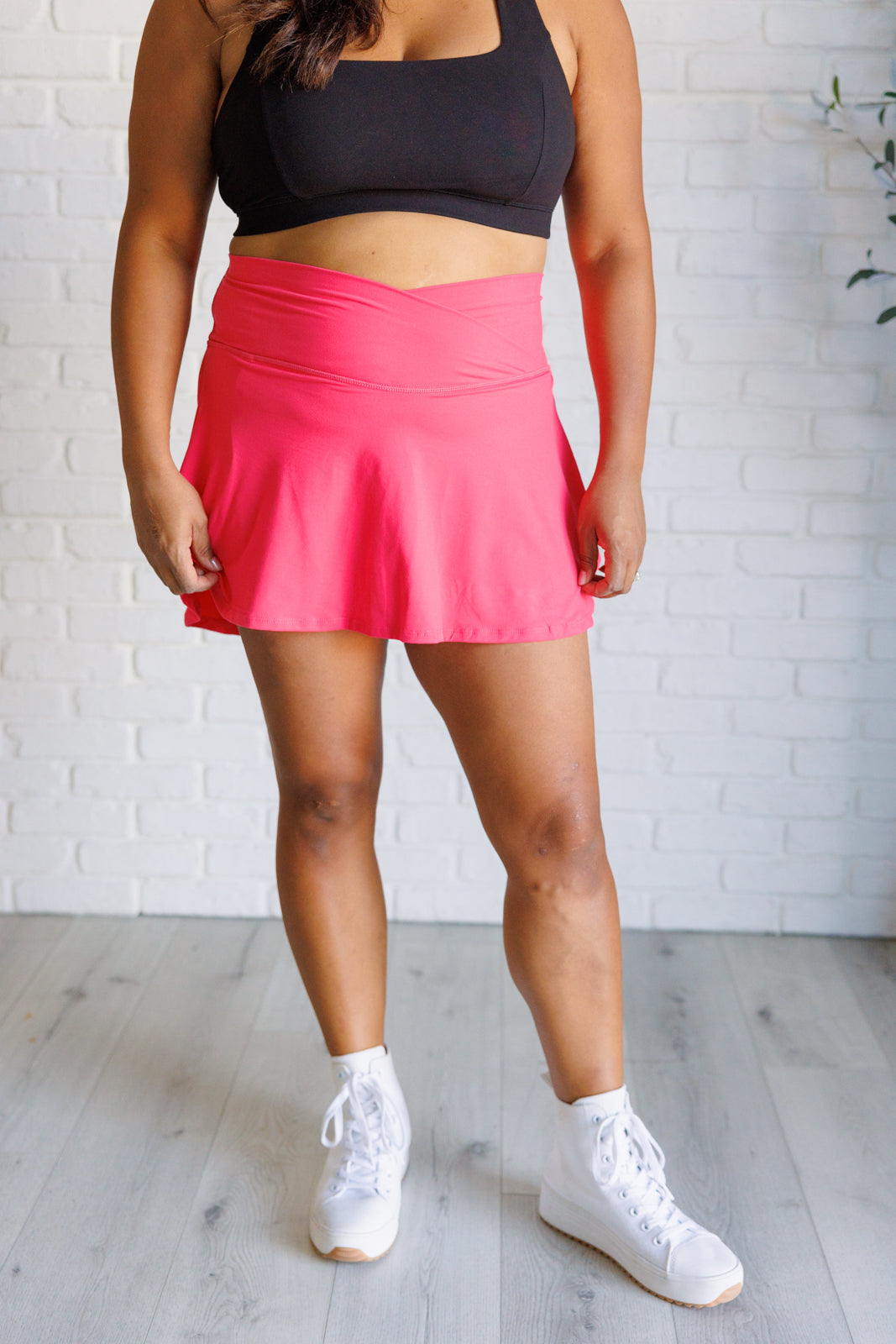 Full Force V Shaping High-Waist Skort in Flamingo Pink