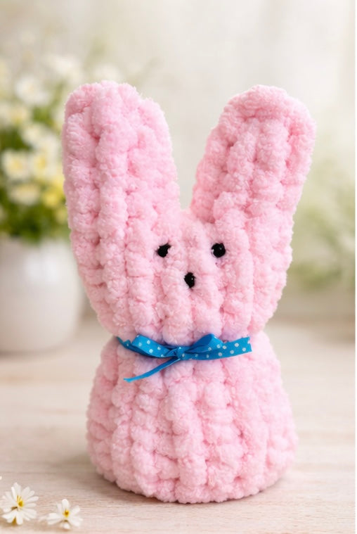 Chunky Hand Knit Bunny Plush – 14”