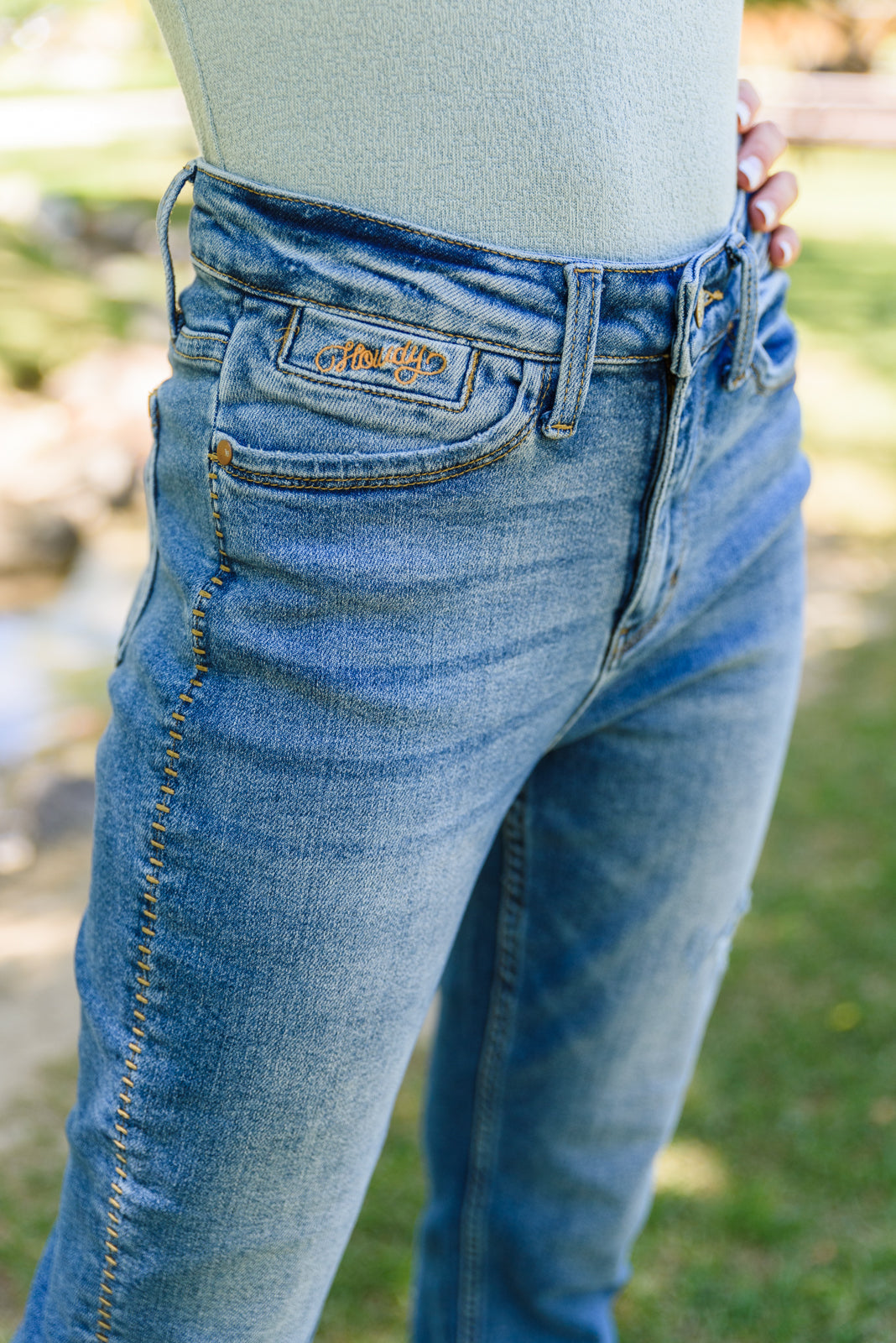 Howdy Embroidery Boyfriend Jeans