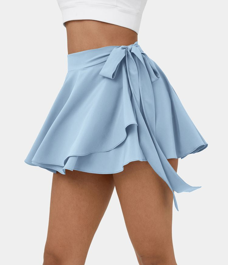 Halara Breezeful™ High Waisted Tie Side 2-in-1 Side Pocket Flowy Micro Mini Flare Quick Dry Casual Skirt