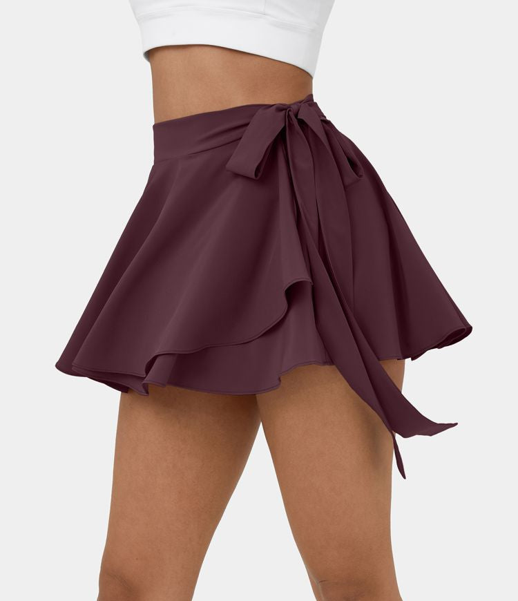 Halara Breezeful™ High Waisted Tie Side 2-in-1 Side Pocket Flowy Micro Mini Flare Quick Dry Casual Skirt