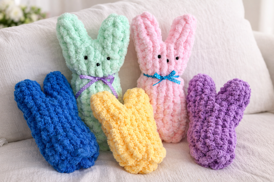Chunky Hand Knit Bunny Plush – 14”