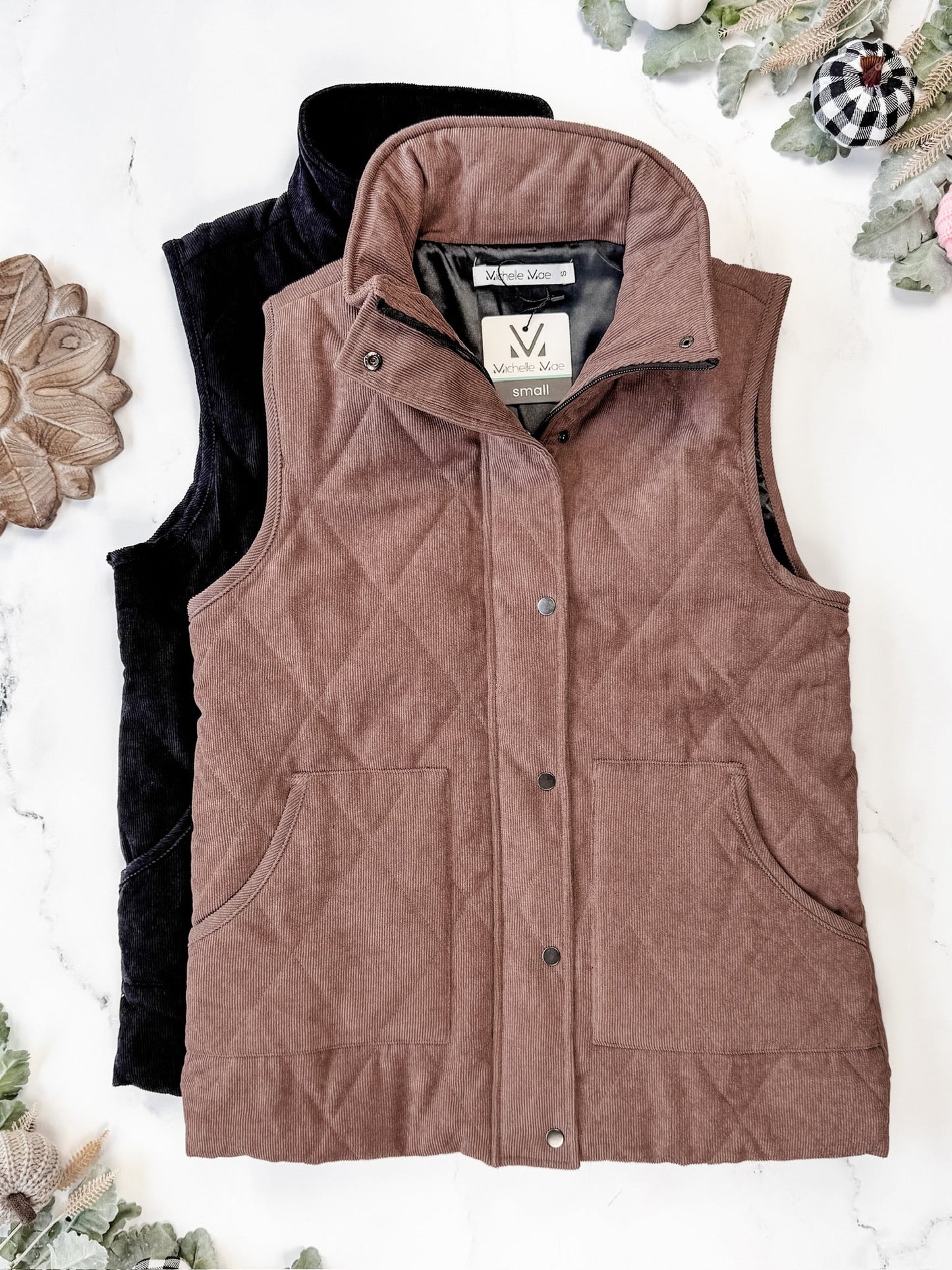 IN STOCK Corduroy Vest - Chestnut