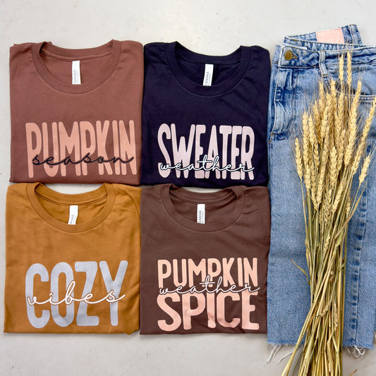 Fall Words Collection Graphic Tees