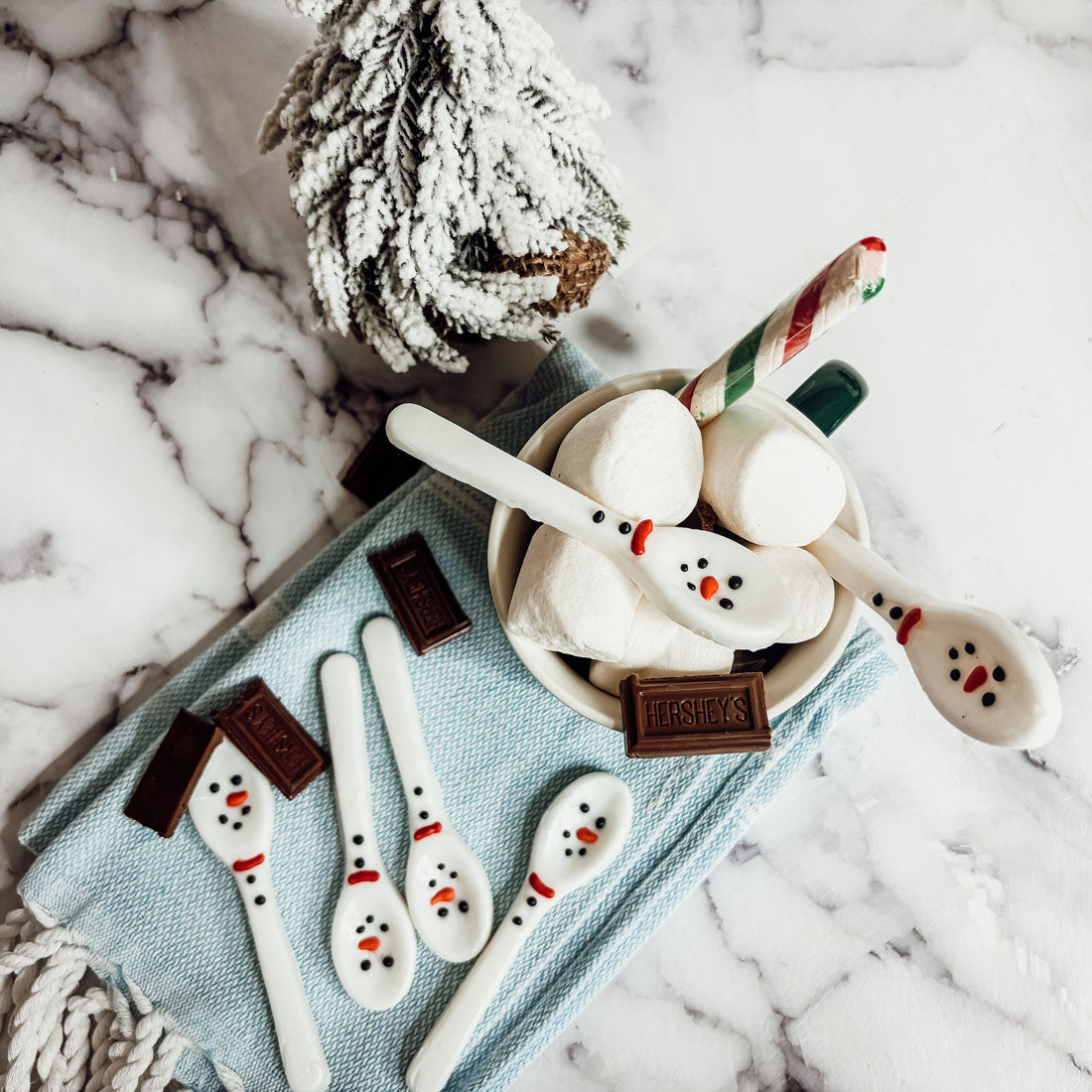 Snowman Edible Spoons