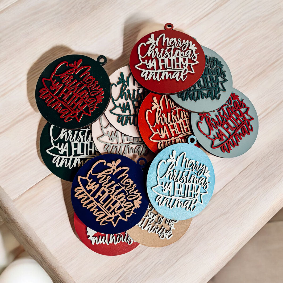 Merry Christmas ya filthy animal
Quote ornaments