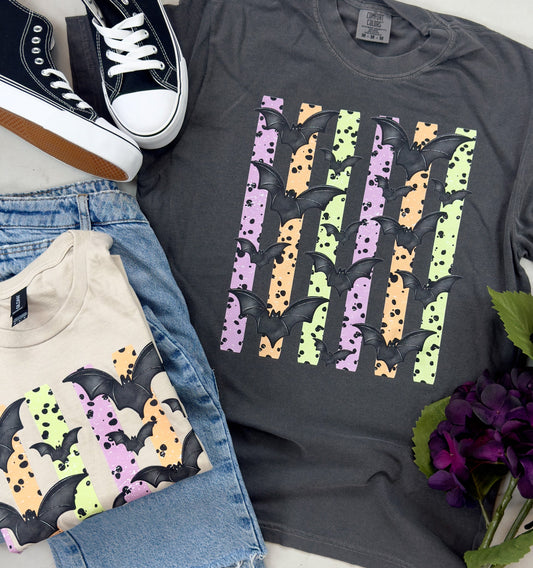 Halloween Bats Stripe Tee