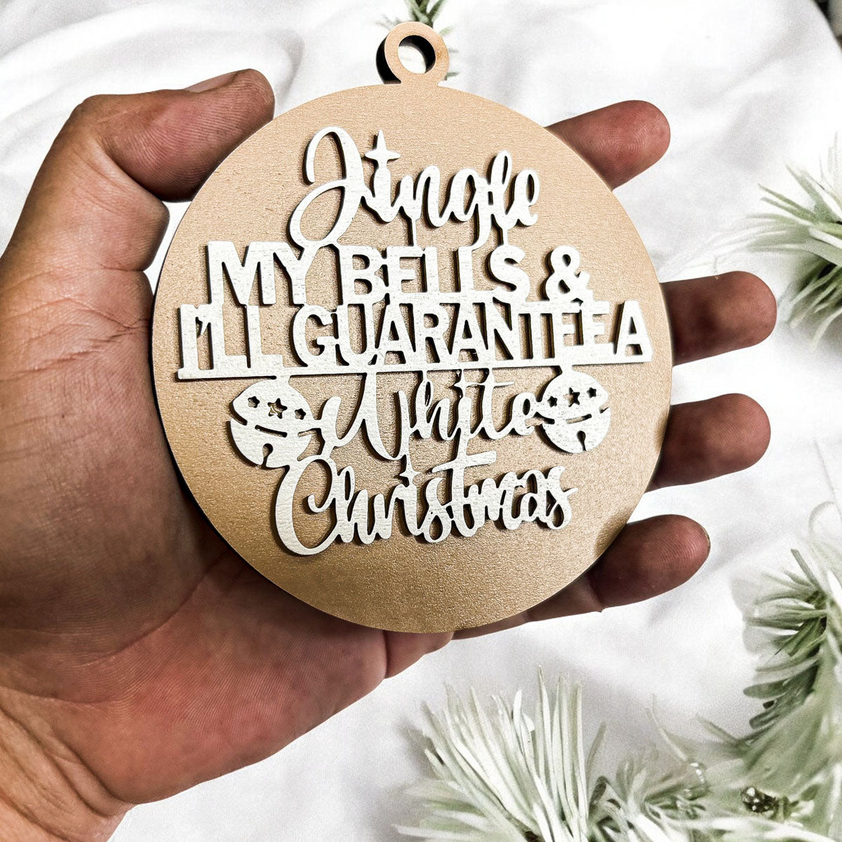 Adult rated Gifts for Christmas.  Adult themed christmas gift ideas for wife and husbands.  Gold and white Christmas Ornament Decorations. 