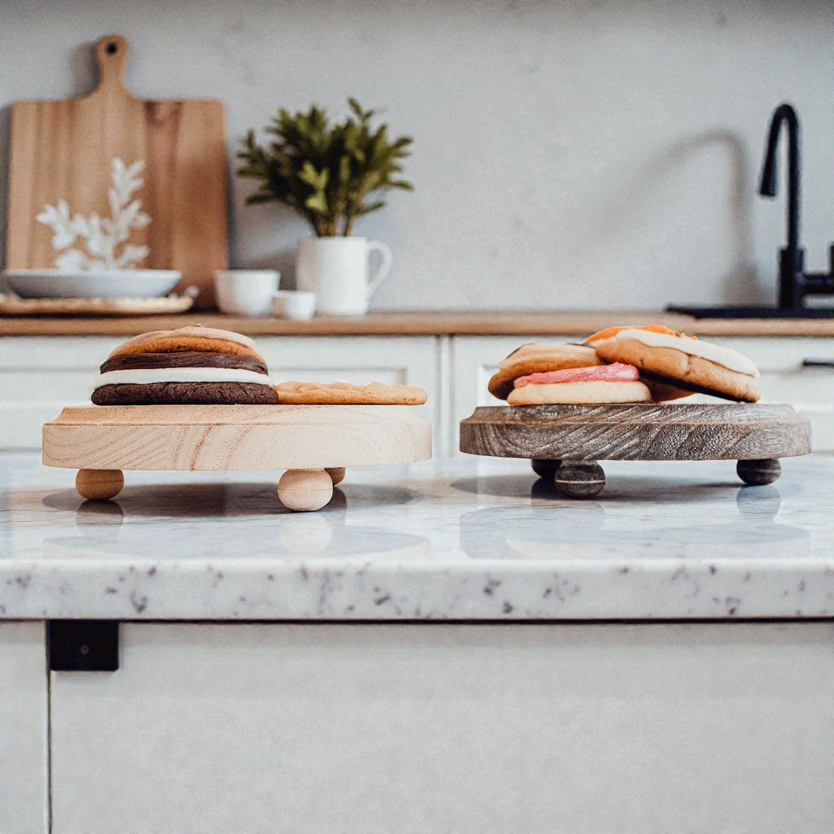 Raised Wooden Tray Stand | Farmhouse Decor Organizer
Round Wood Pedestal Tray | Jewelry Display Stand
Wooden Tray with Legs | Rustic Bathroom Organizer
Elevated Wood Tray 8.5" | Handmade Catchall Stand