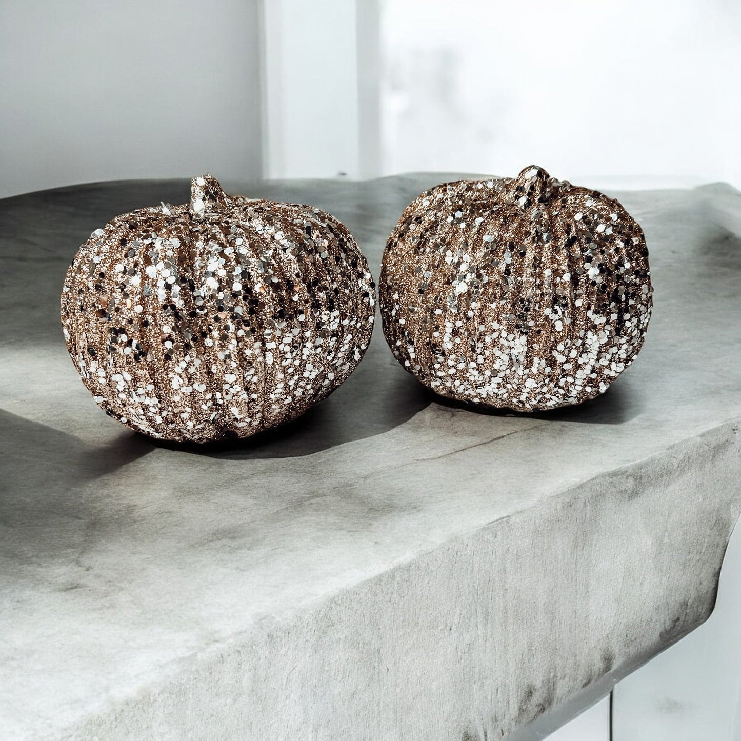 Glitter Sequin Pumpkin 4"