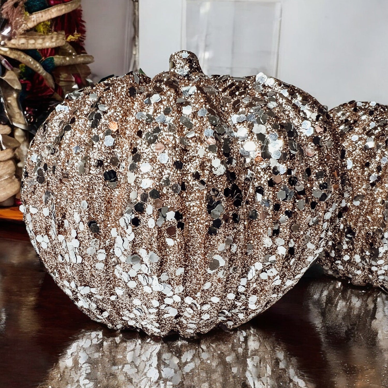 Glitter Sequin Pumpkins Fabric