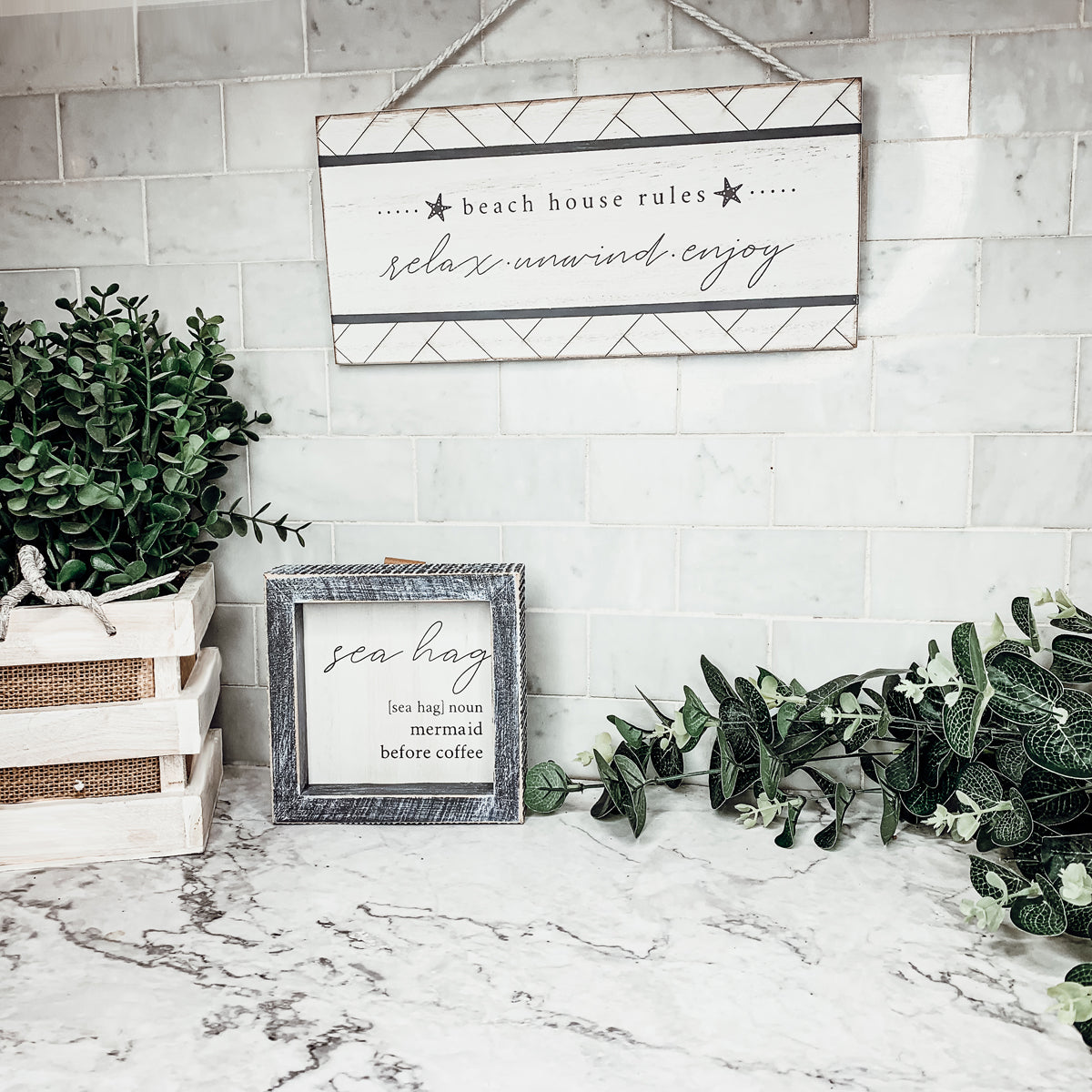 Vacation rental welcome area Decoration and Signage