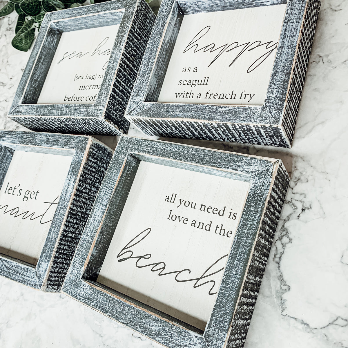 Nautical themed wooden sign with beach saying