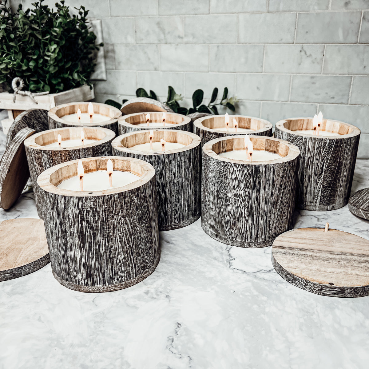 Wood Candle Vase
