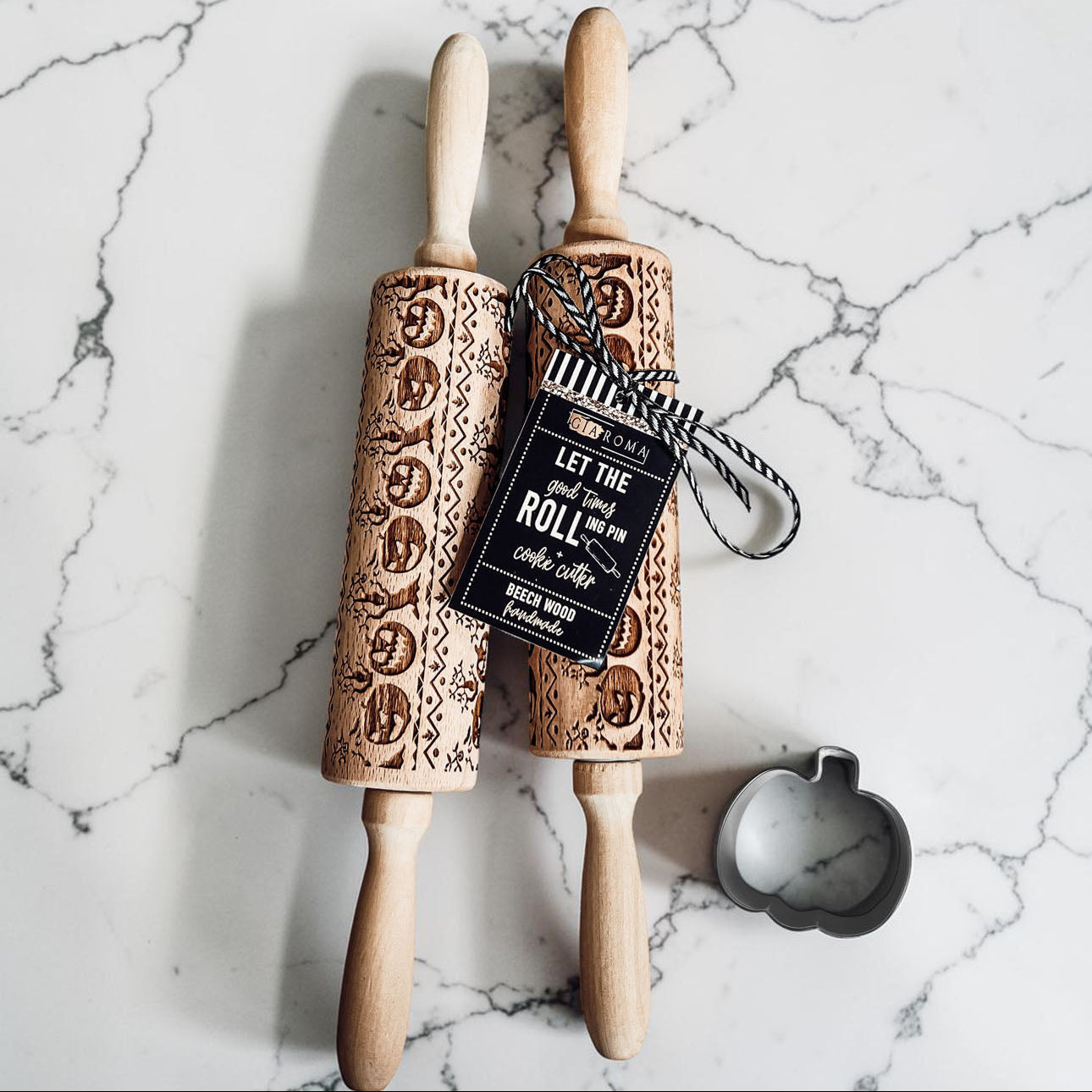 Halloween Rolling Pin Wooden Handmade
Pumpkin cookie Cutter Gift Sets, Unique Halloween Kitchen Gifts
Embossed Rolling Pins for Halloween and Fall - Pumpkin Rolling Pin
Halloween Baking Gift Set Ideas - Handmade Wooden Embossed Rolling Pins with Pumpkins and Scary Trees