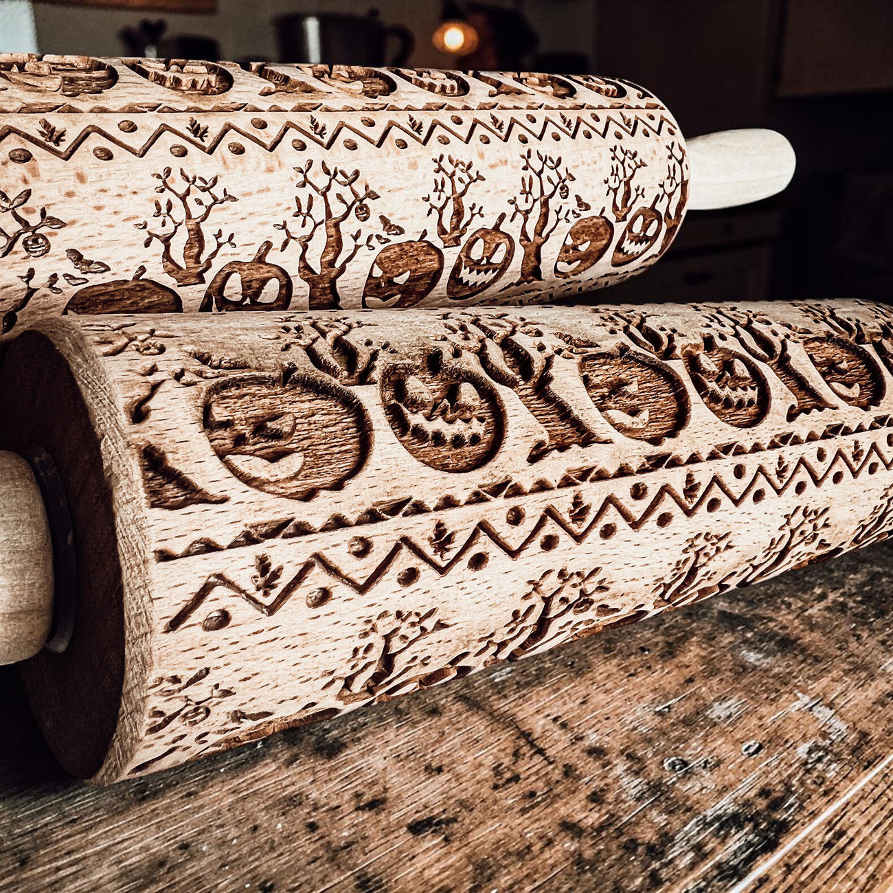 Pumpkin Pattern Rolling Pin for Baking Cookies | Halloween Kitchen Tool
Halloween Wooden Rolling Pin Engraved | Cookie Imprint Tool for Fall Baking
Pumpkin Cookie Embosser Roller | Halloween Dough Stamp Rolling Pin
Halloween Baking Accessories Rolling Pin Set | Pumpkin Engraved Design
Fall Cookie Rolling Pin Pumpkin Design | Halloween Baking Must Have Tool